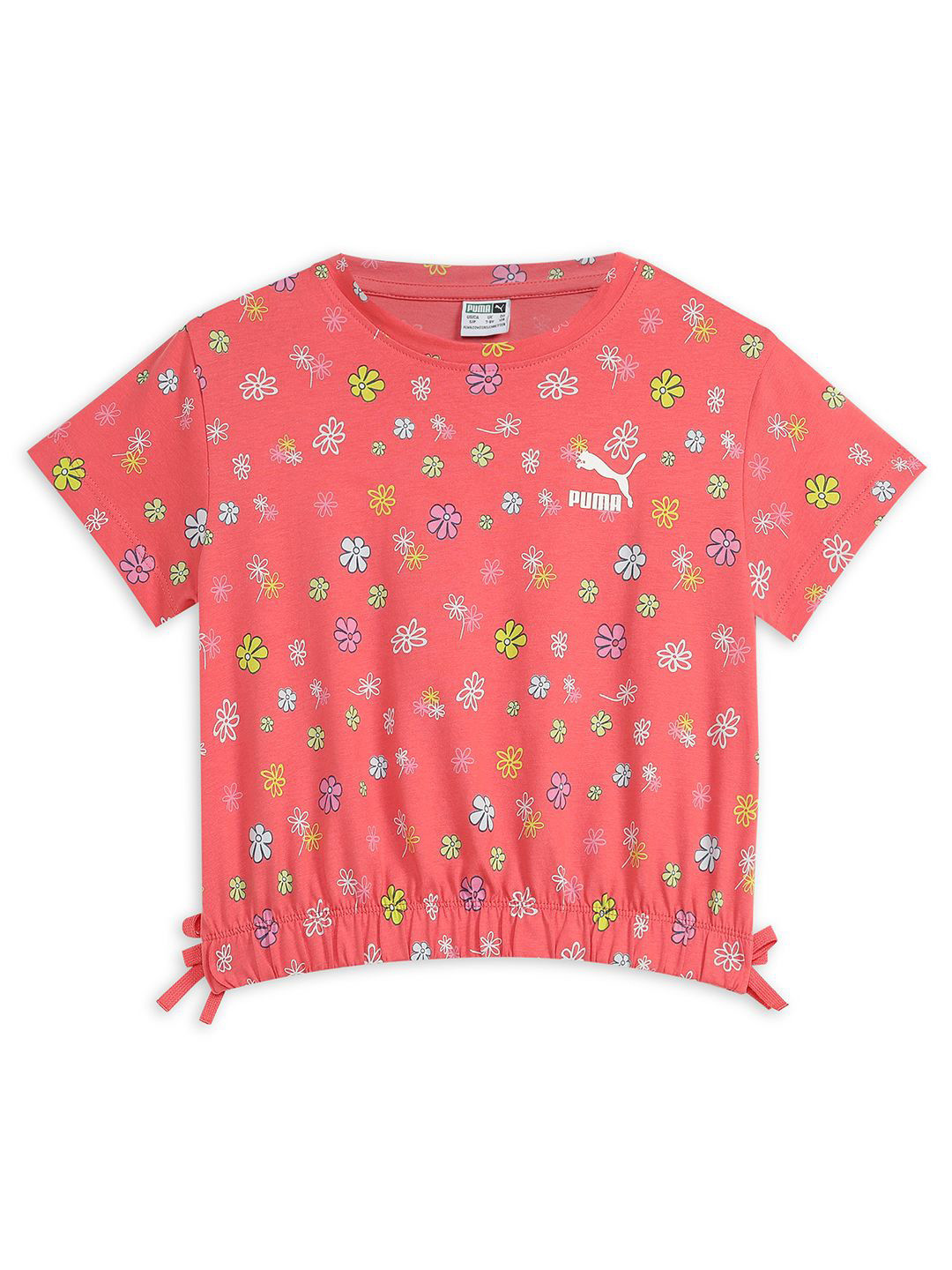 Puma Classics Bubble Bloom Girls Printed Pure Cotton Relaxed Fit Short Sleeve T-Shirt