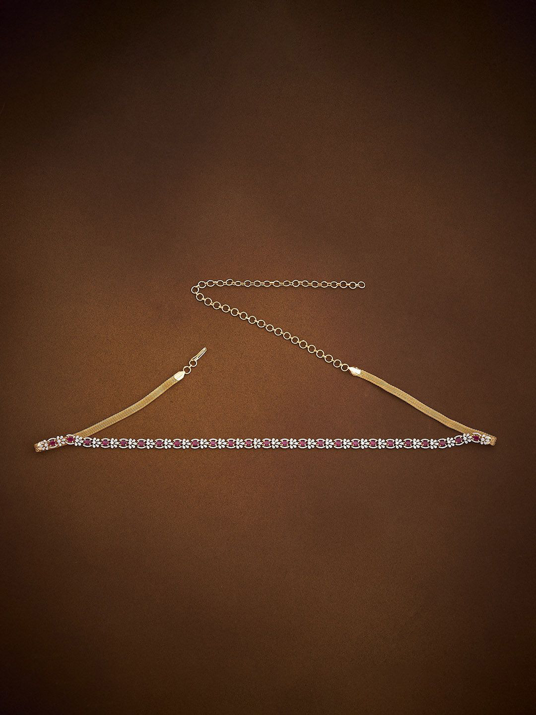 Kushal's Fashion Jewellery Cubic Zirconia Studded Gold-Plated Waist Chain Saree Accessorie