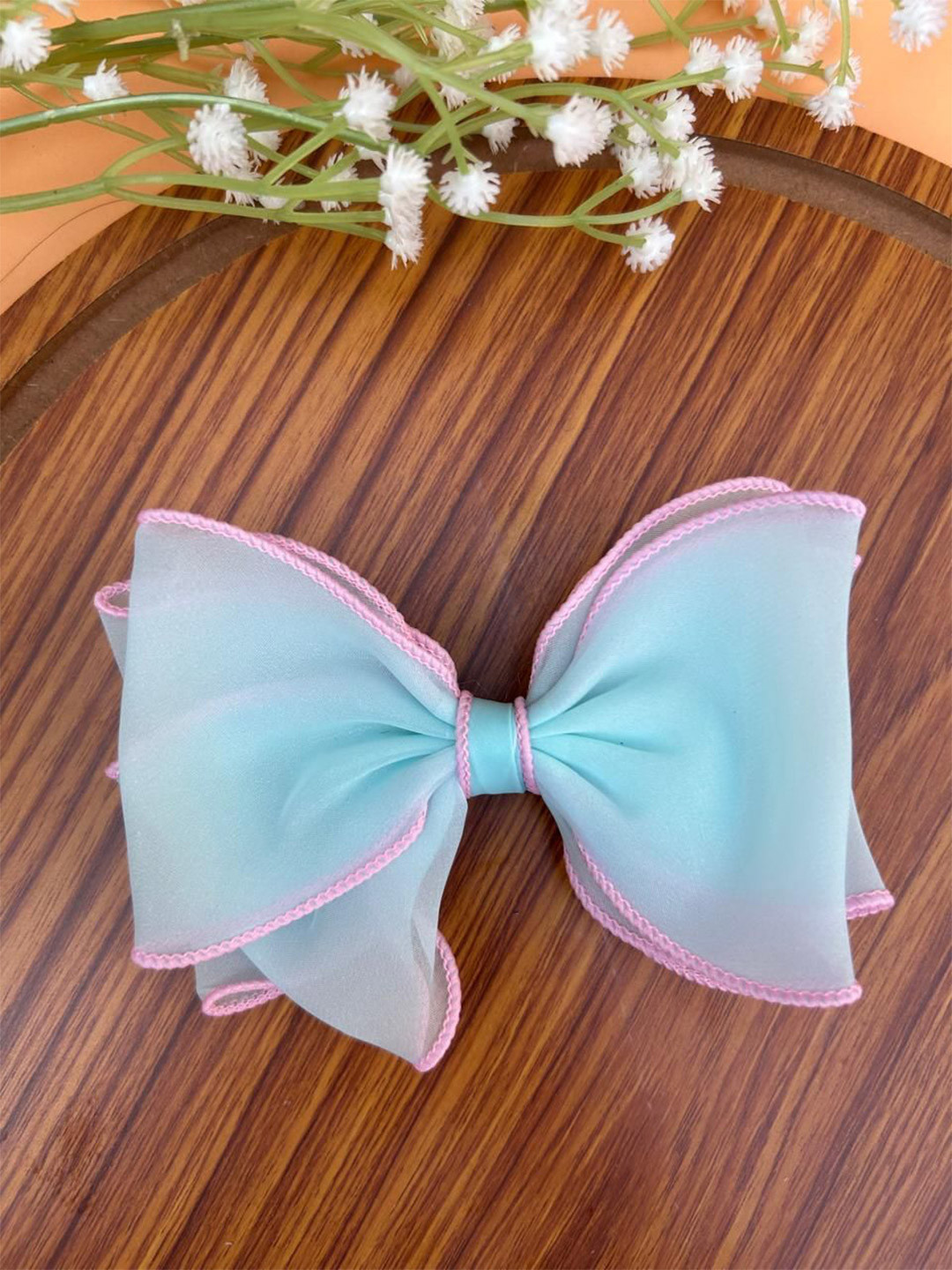 Radhya Accessories Women Pastel Dual Colour Alligator Hair Bow Clip
