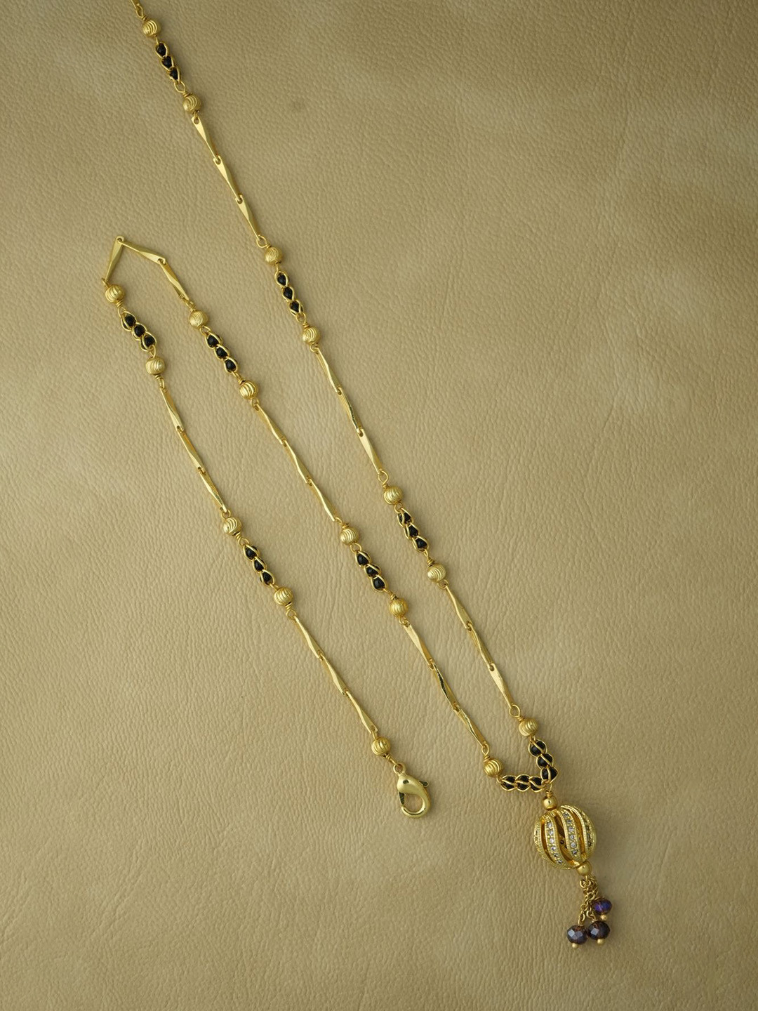 jueri Gold-Plated American Diamond Studded Mangalsutra