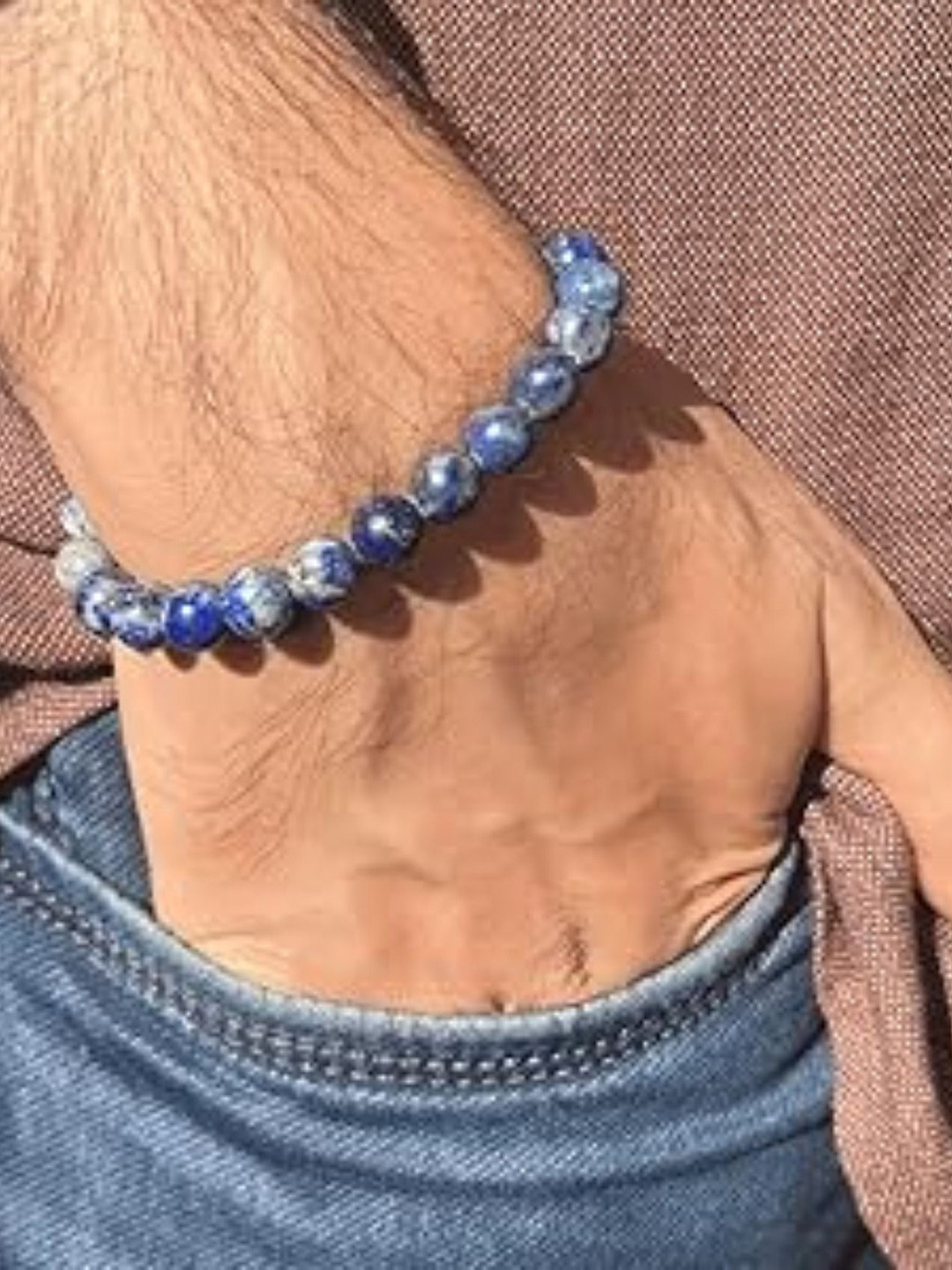 Seetara Lapis Lazuli Crystals Beaded Wraparound Bracelet
