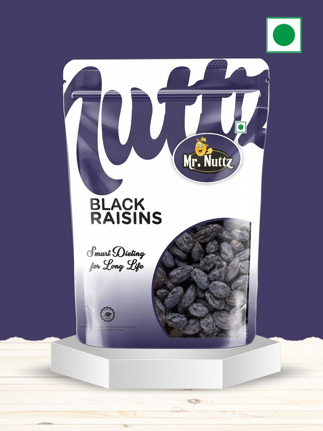 Mr.Nuttz Black Seedless Raisins Kishmish 500 g