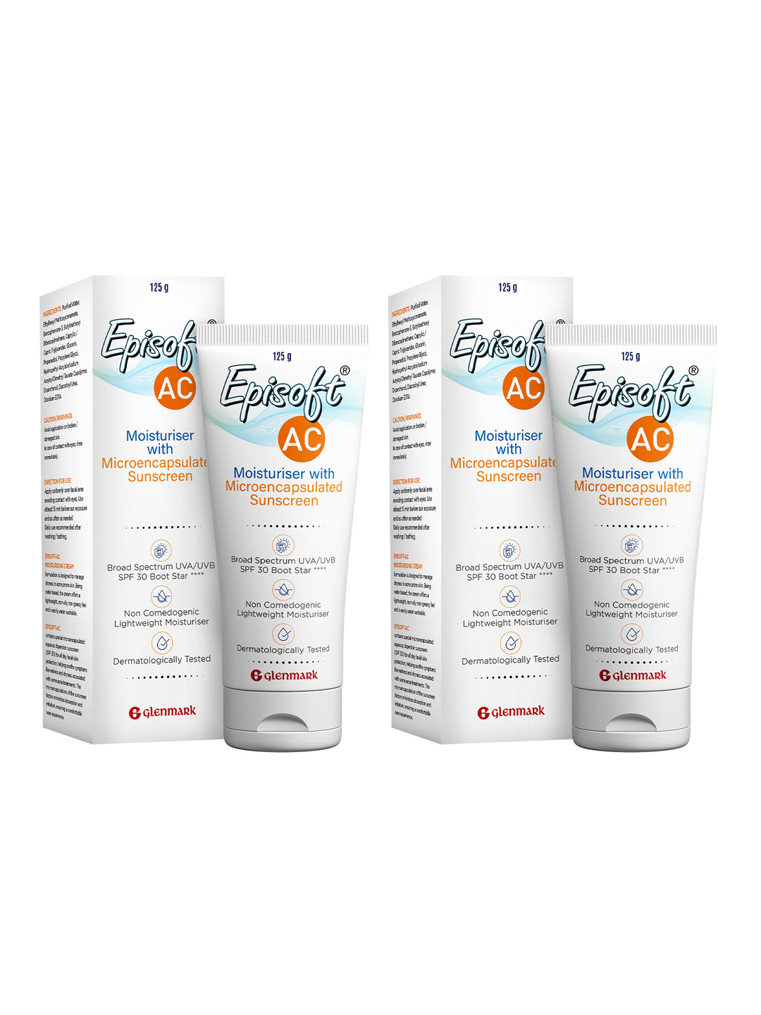 Episoft Set of 2 AC Lightweight Moisturizer With Microencapsulated Sunscreen - 125 g each
