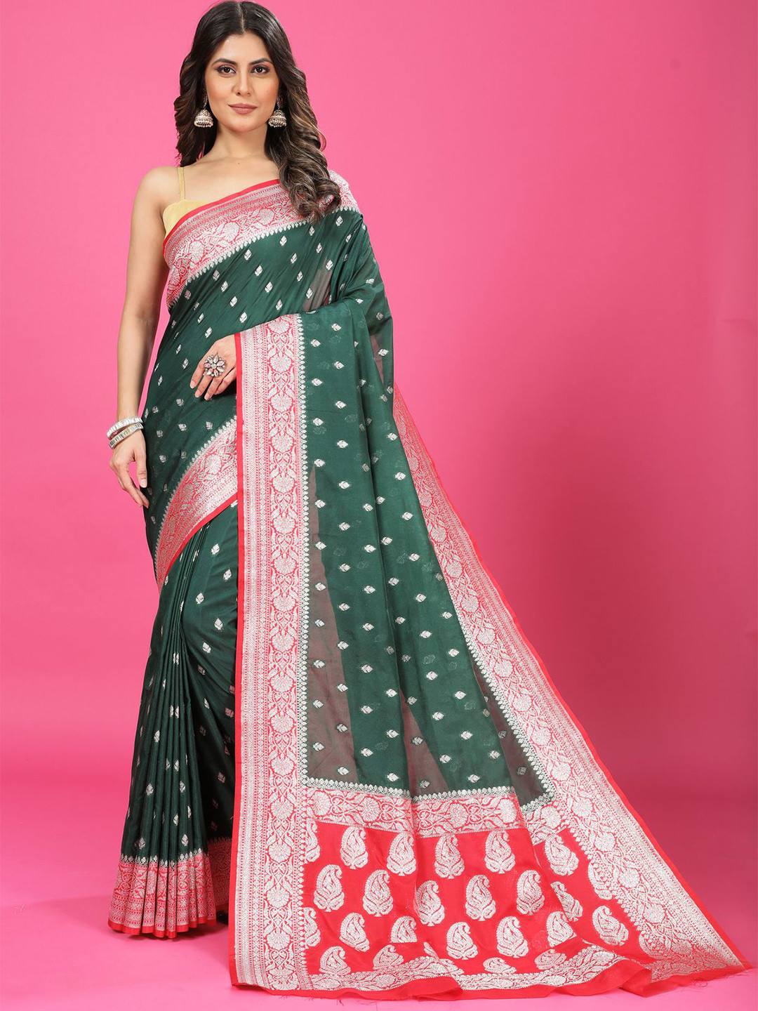CRAFTYSTYLES Woven Design Zari  Banarasi Saree