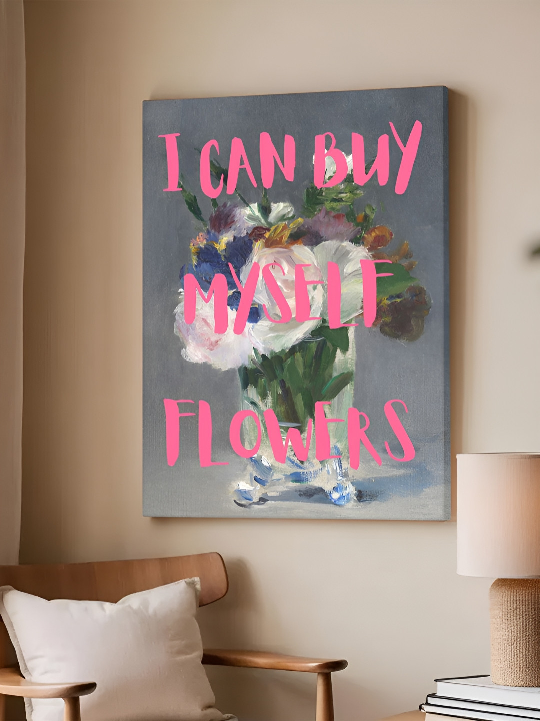 Art Street White & Grey Feminist Altered Stretch Canvas Wall Art
