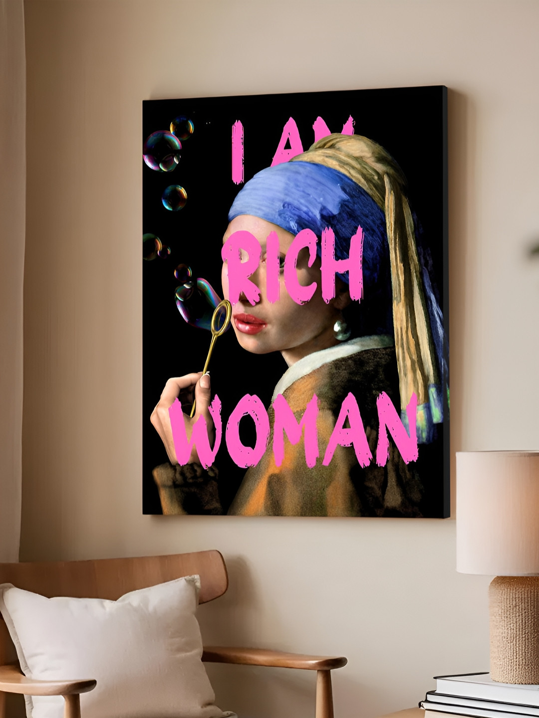 Art Street Black & Pink Feminist Altered Stretch Millennials Canvas Wall Art
