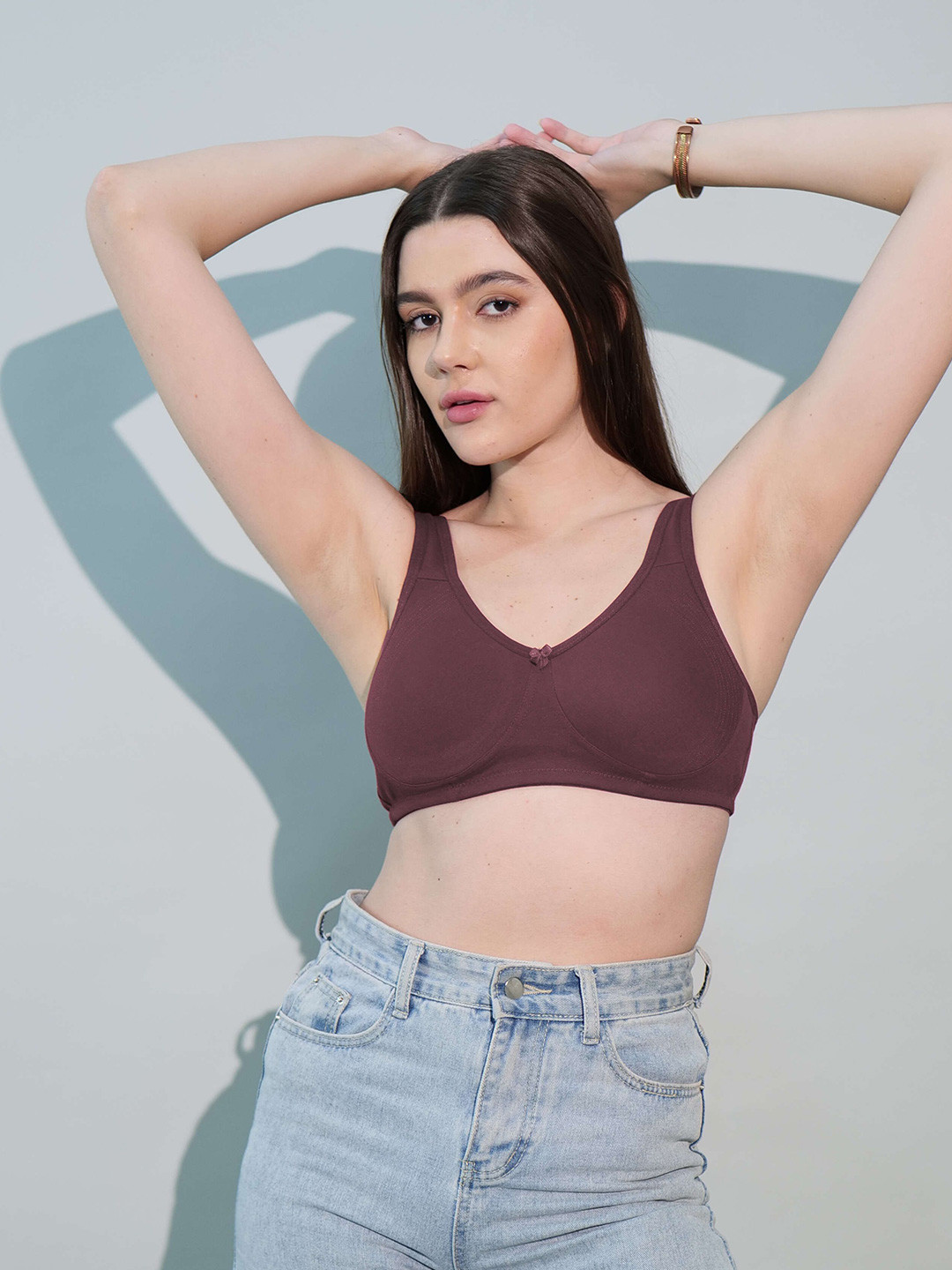 BODYSIZE Women Non-Padded Seamless Shaper Everyday T-Shirt Cotton Bra S310