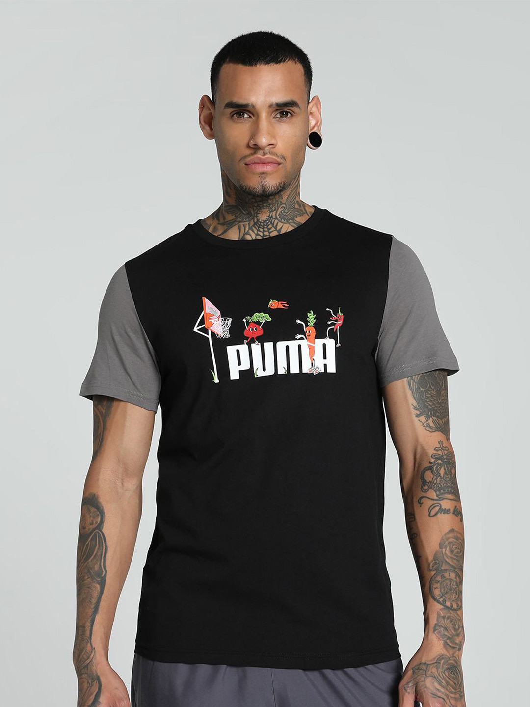 Puma Men's Contrast Sleeve Slim Fit Tee
