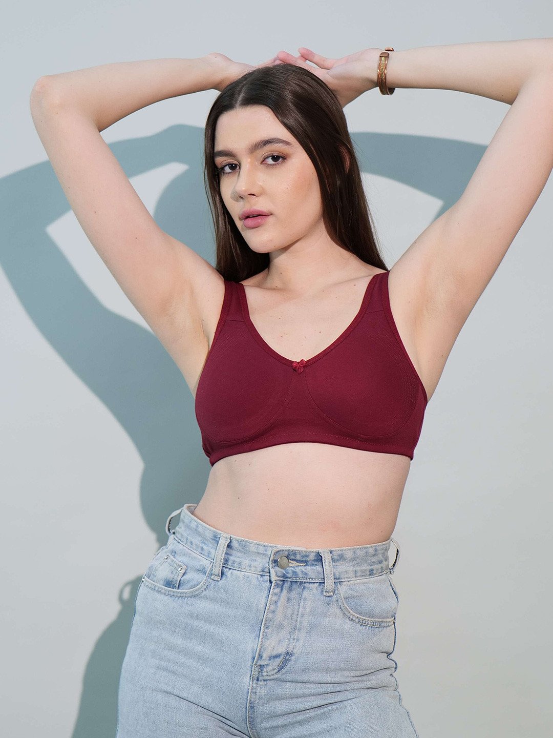 BODYSIZE Women Non-Padded Seamless Shaper Everyday T-Shirt Cotton Bra S310