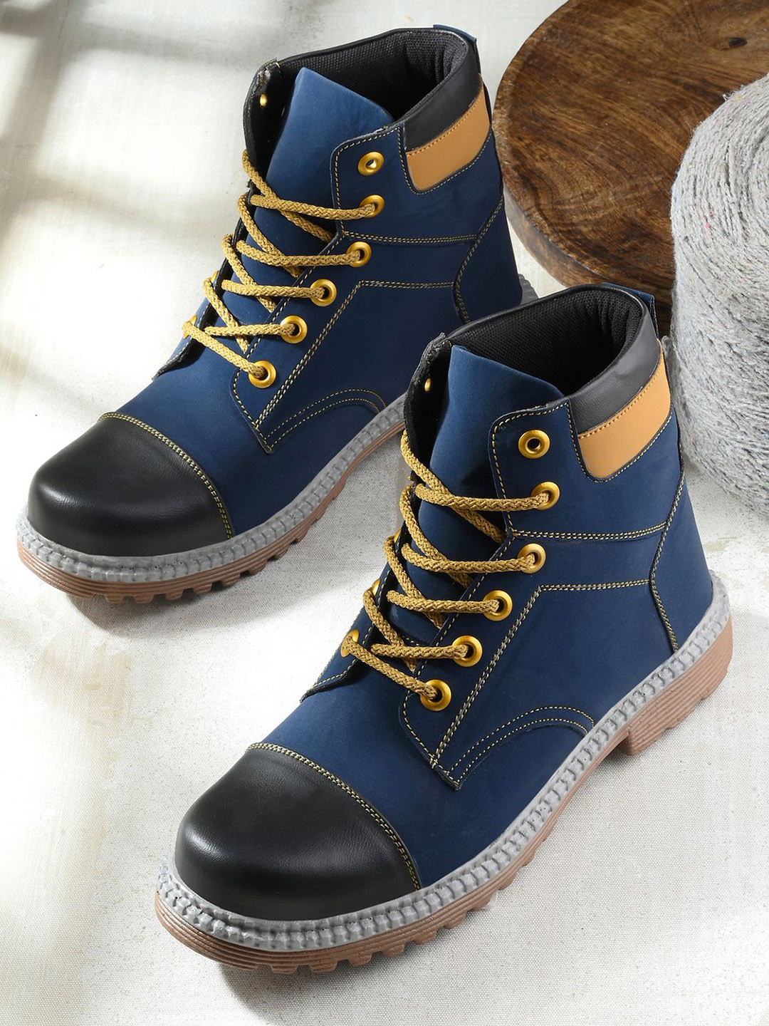 Shoe Island Tough Heavy Duty High Ankle Length Boots