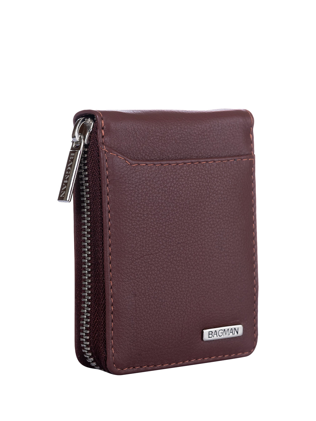 BAGMAN Men Textured Leather Zip Around Wallet