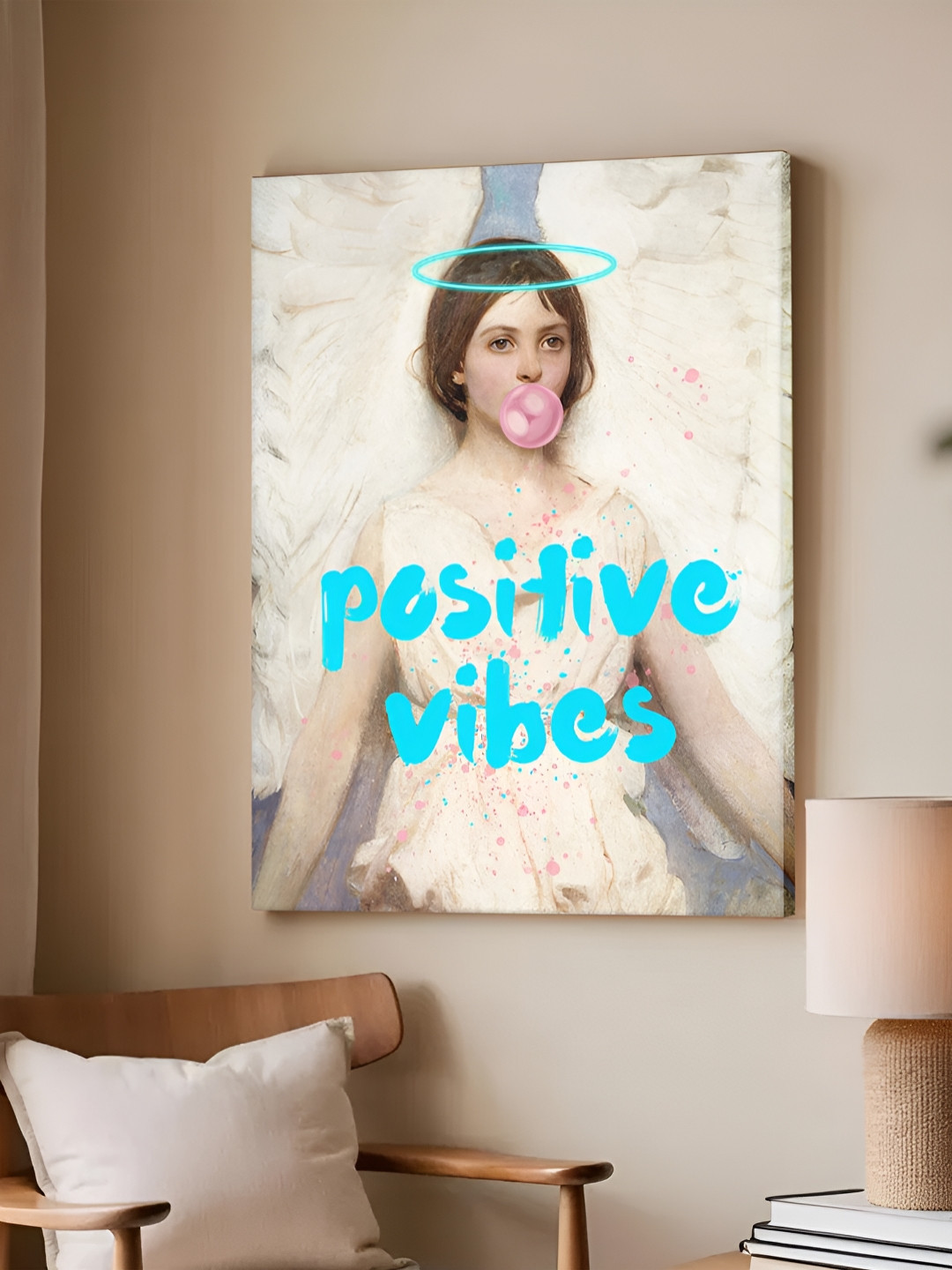 Art Street Feminist Altered Stretch Canvas Rectangle Paintings Wall Art - 15.98 x 21.96In