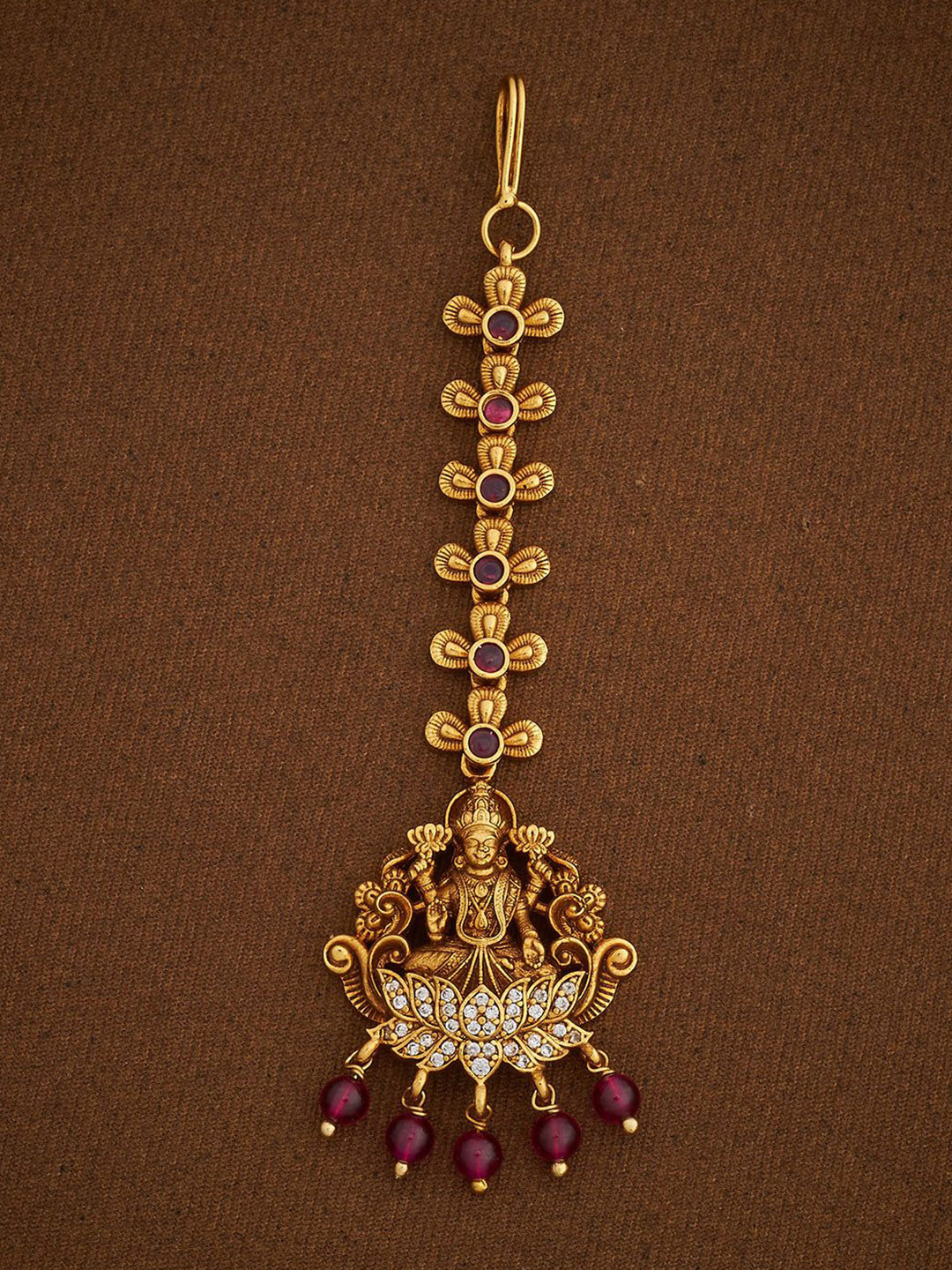 Kushal's Fashion Jewellery Gold-Plated Antique Maang Tikka