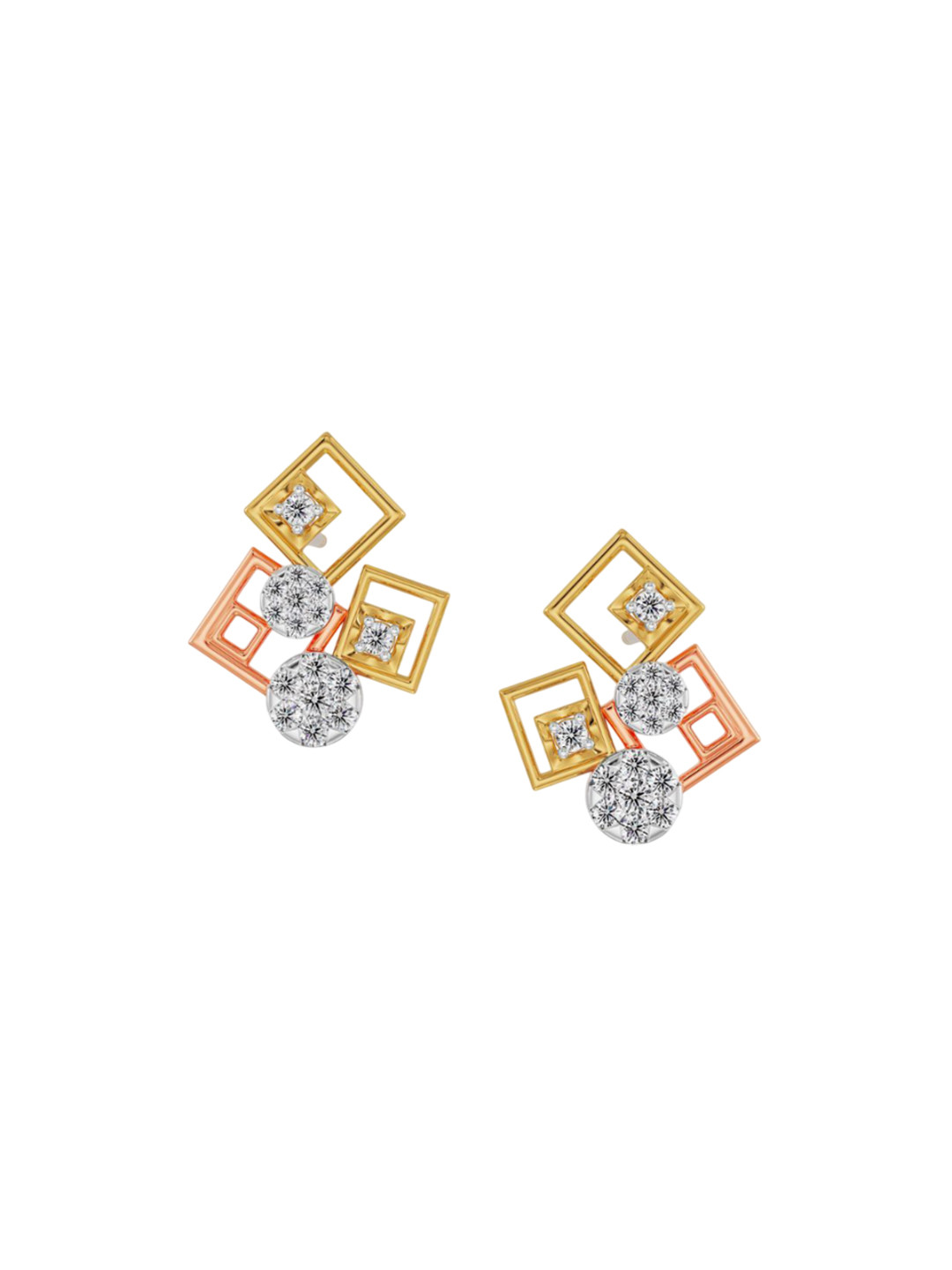 Emori Geometrical Lab Diamond Earring in 18KT Gold