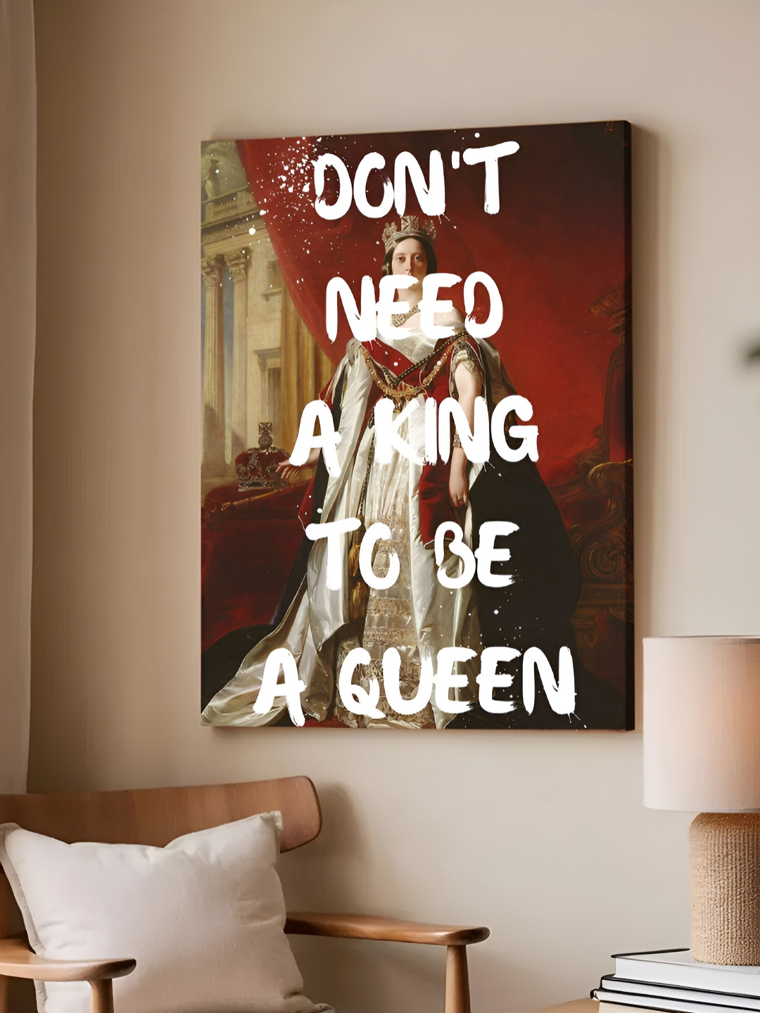 Art Street Feminist Altered Stretch White And Red Millennials Canvas Wall Art