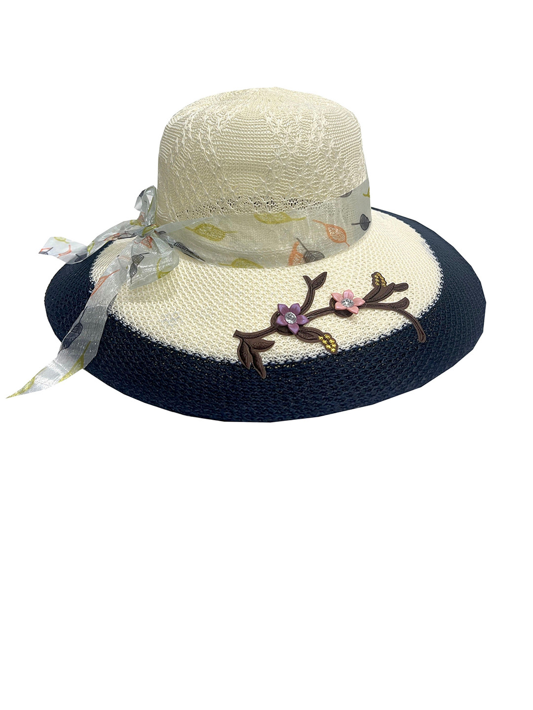 Infispace Women Blue Embroidered Fedora Hat
