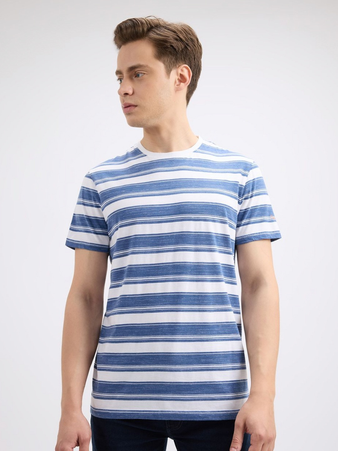 Pepe Jeans Men Striped Round Neck Slim Fit T-shirt