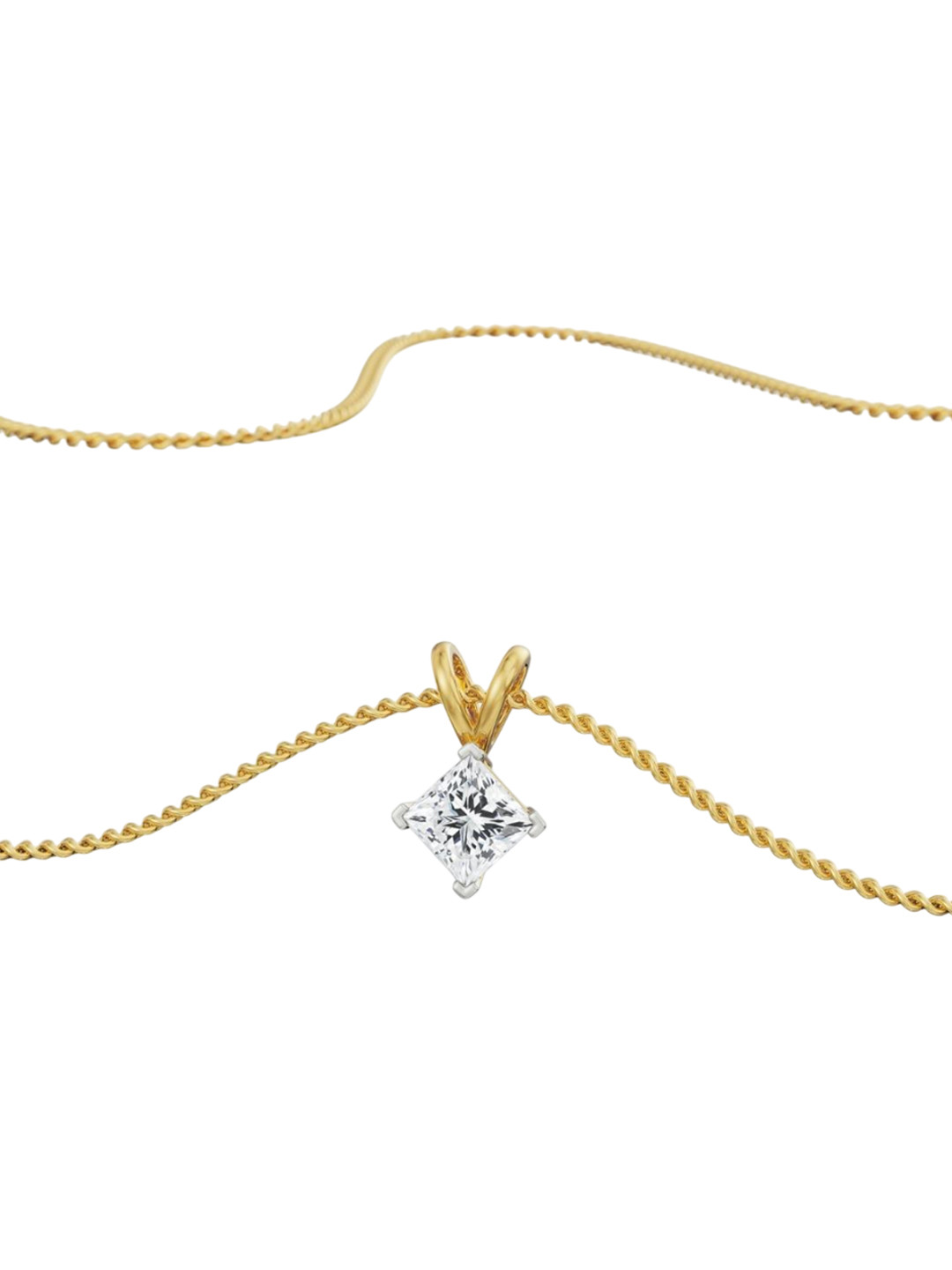 Emori 1 CT Princess Cut Lab Diamond in 14KT Gold Pendant