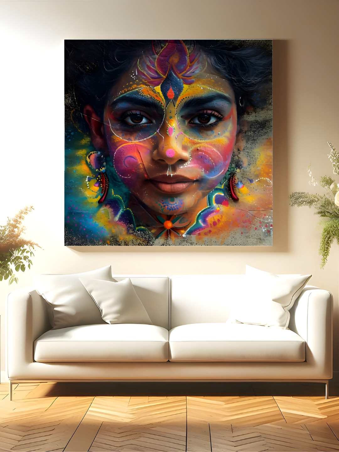 Indianara Traditional Canvas 2 Piece Wall Square Paintings Wall Art -20 x 20In