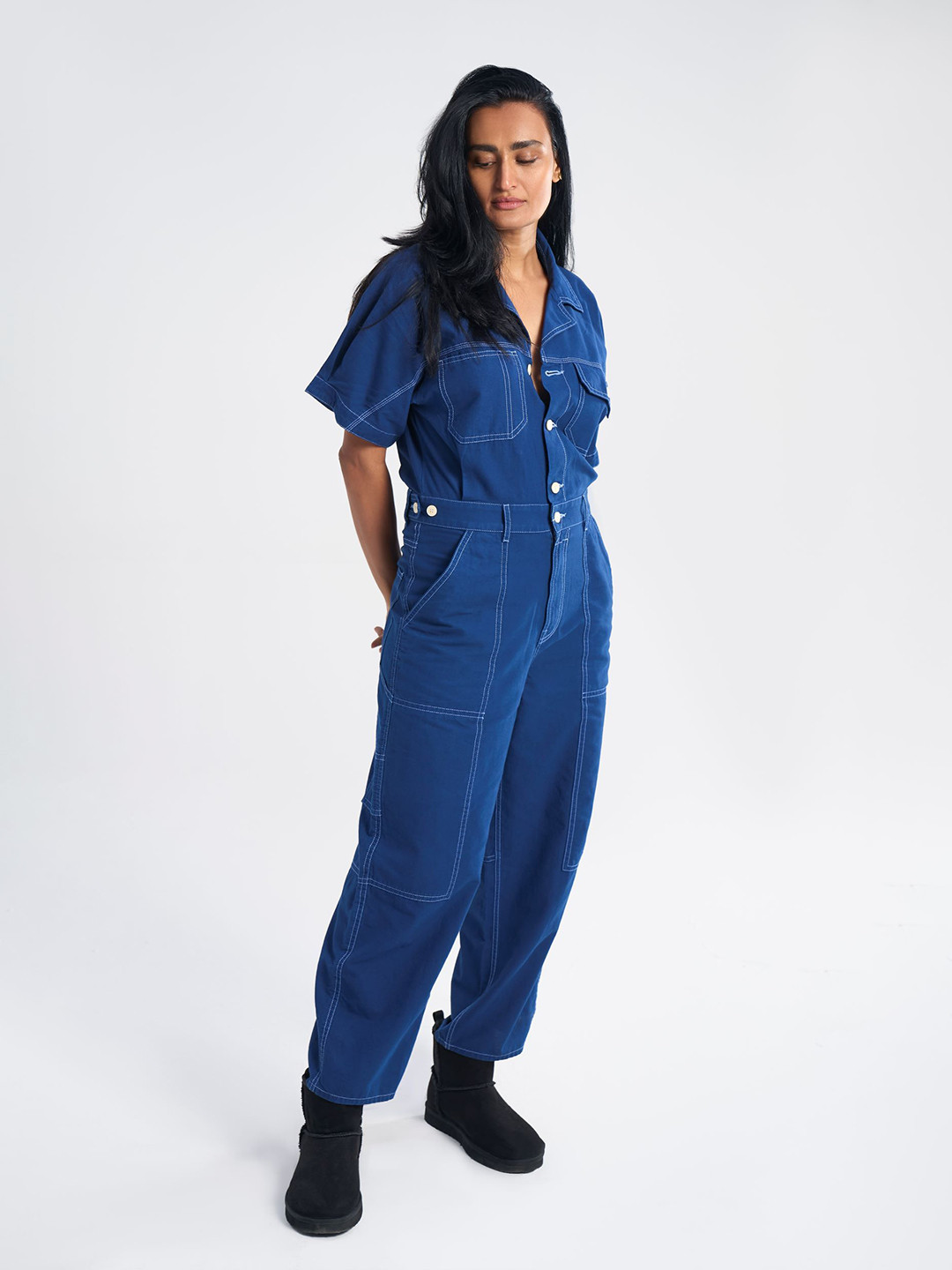 Terra Luna Women Basic Denim Jumpsuit