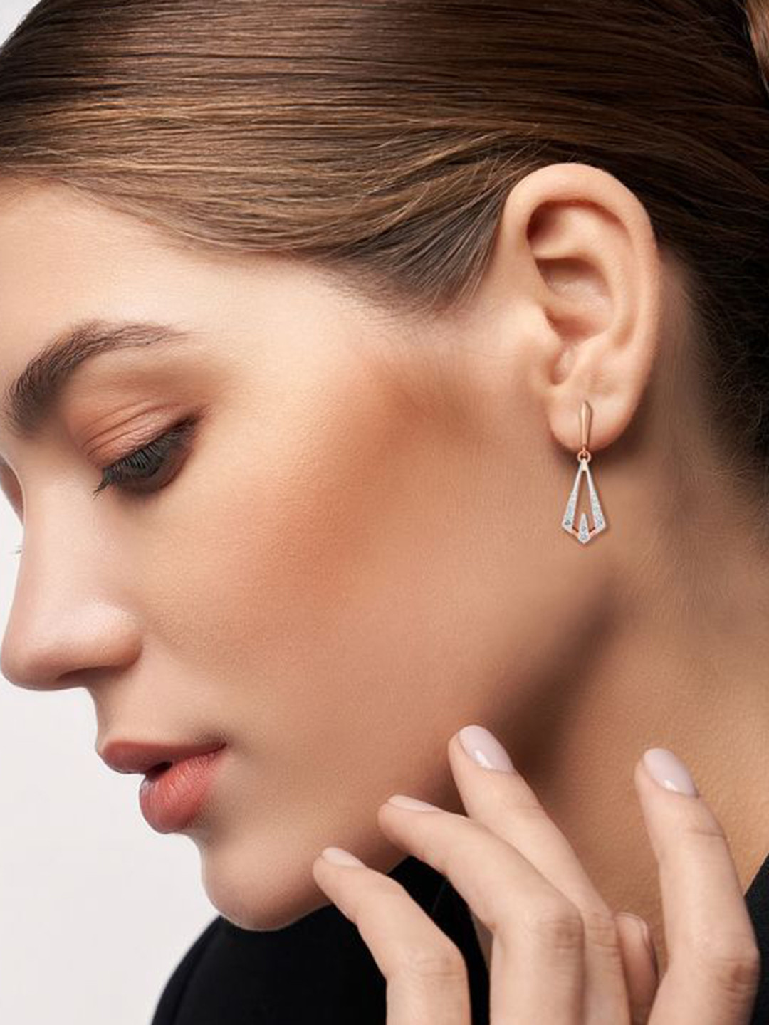 Emori Rhombus Delight Lab Diamond Earring in 18KT Gold