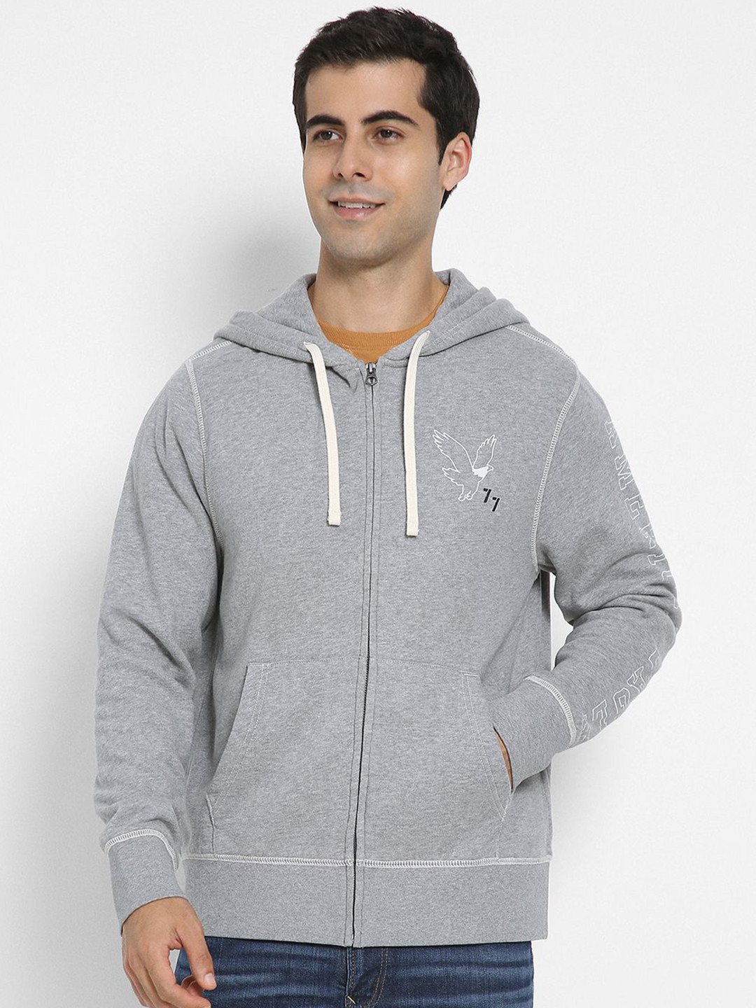 AMERICAN EAGLE OUTFITTERS Men Graphic Printed Hooded Sweatshirt