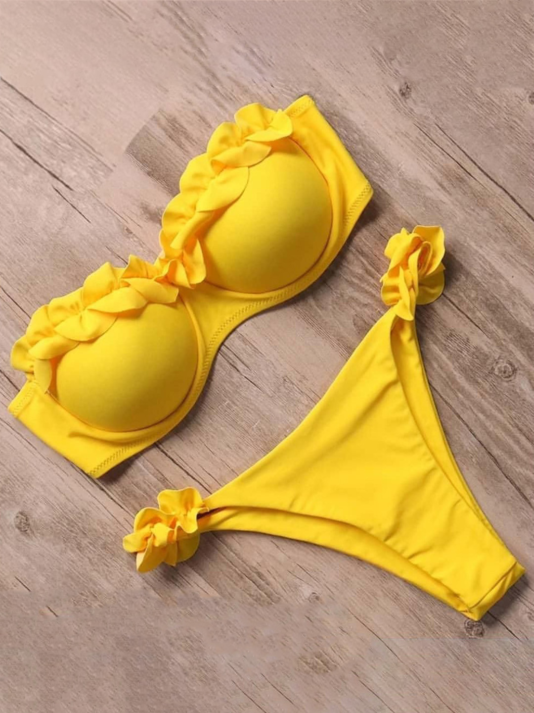 Miss Mosa By Akanksha  Yellow Floral Dream Bikinis