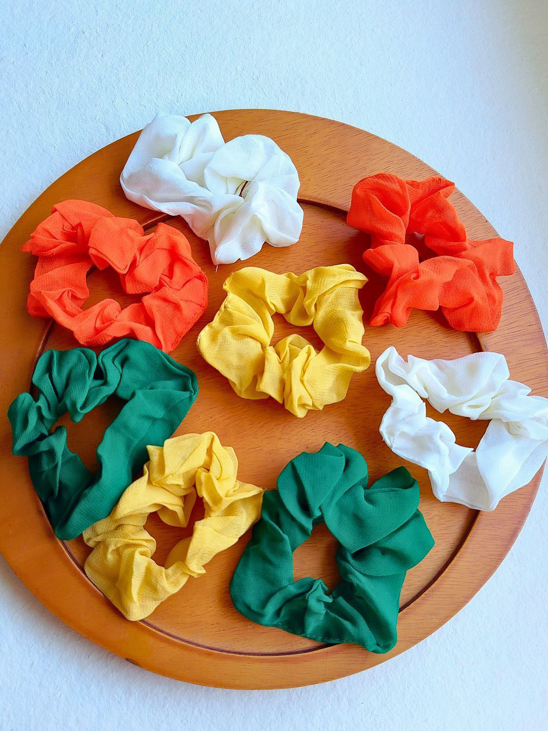 Sangria  Set of 8 Assorted Cotton Scrunchies