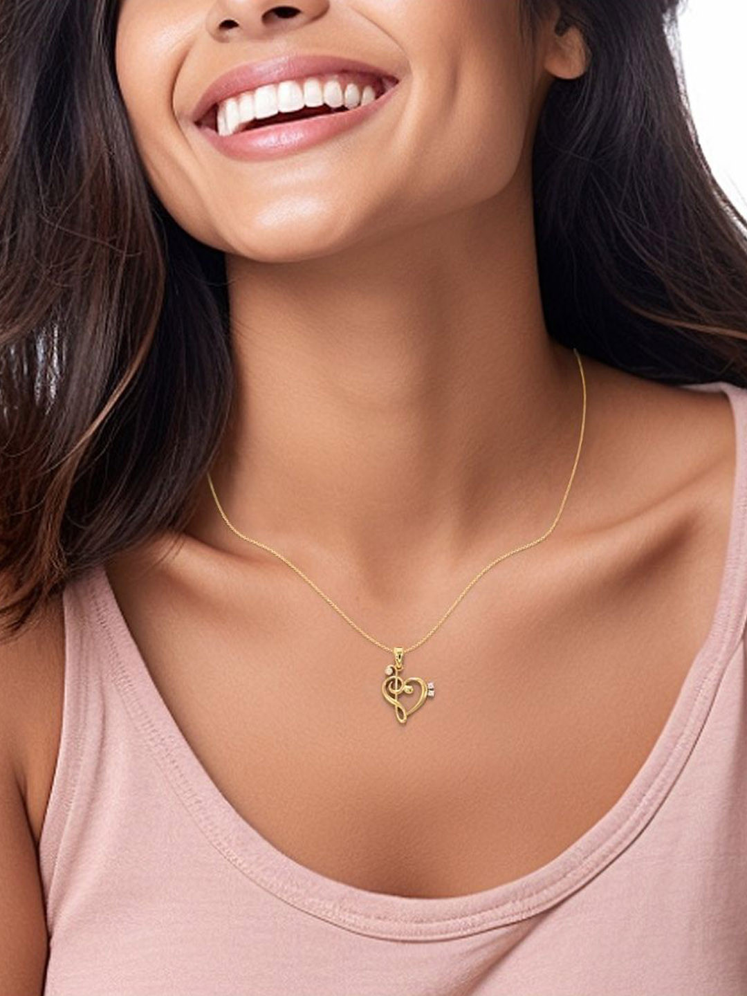 Emori Heart Beat Lab Diamond in 14KT Gold Pendant