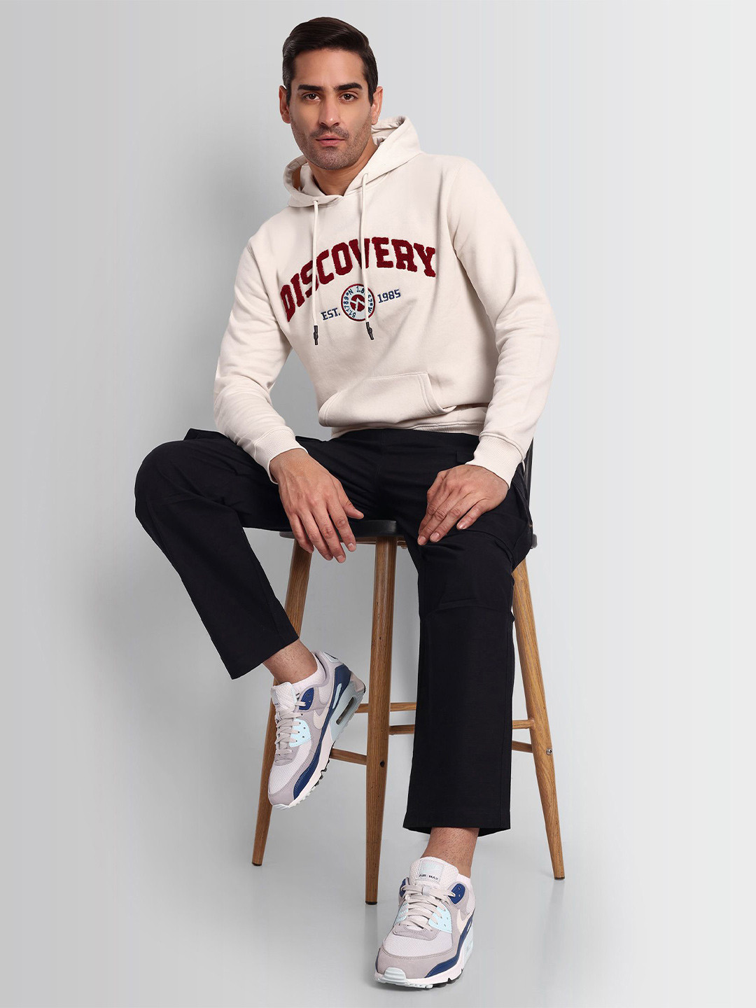 DCYPHR Men Long Sleeves Pullover Ribbed Hoodie Sweatshirt