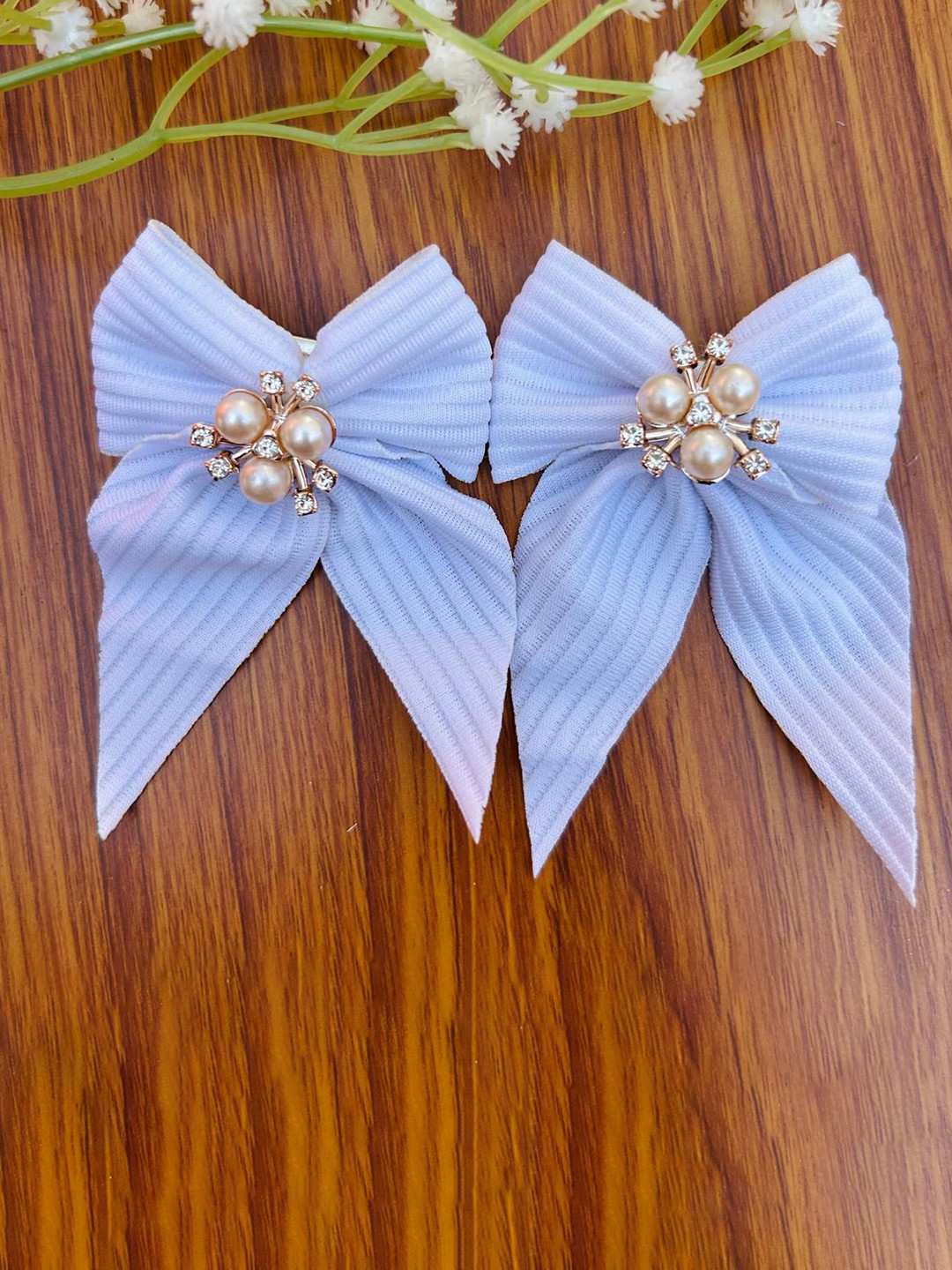 Radhya Accessories Women Small Alligator Pigtail Bow Clip 1 Pair