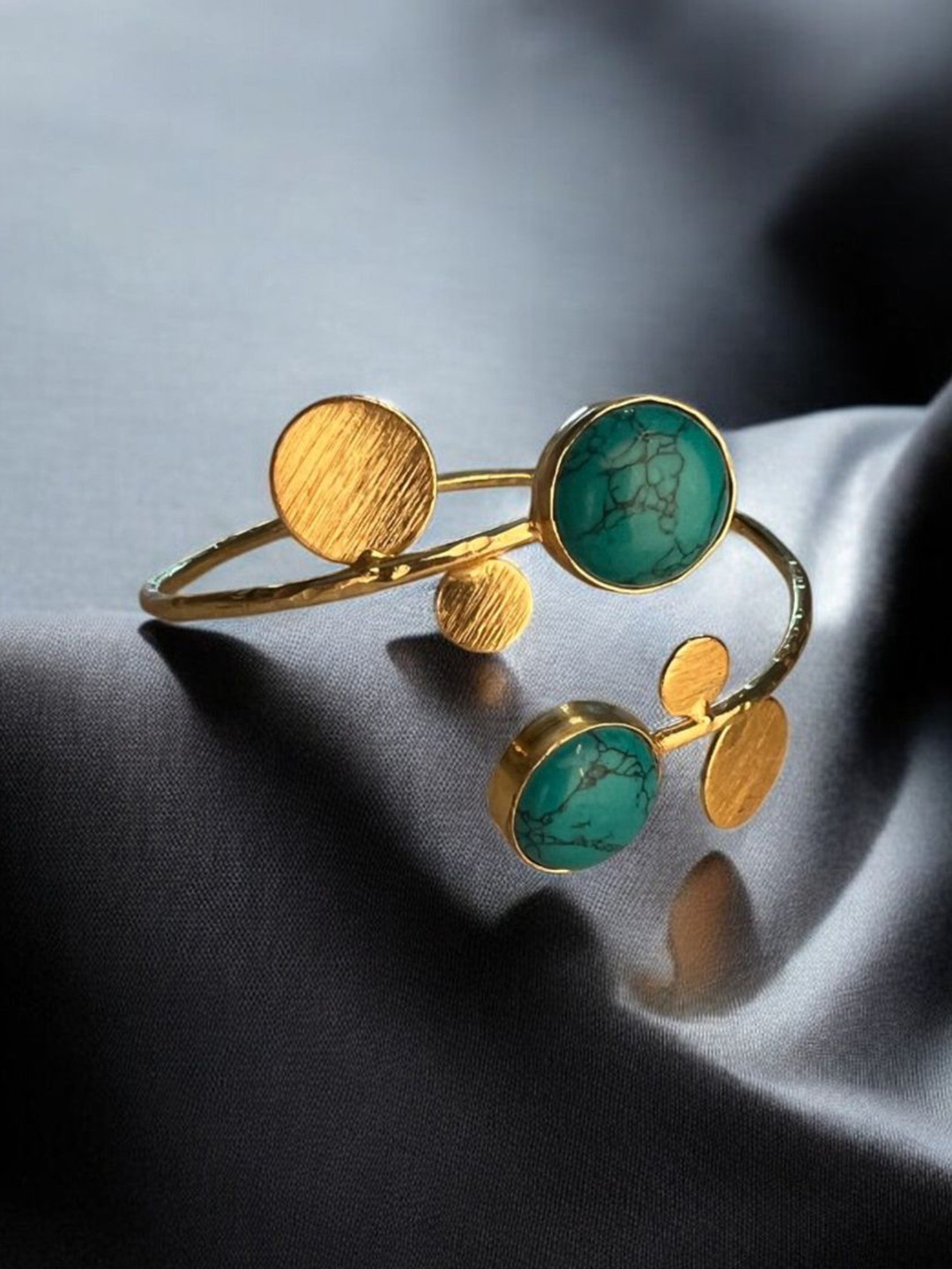 VOGUE BY RITU Gold-Plated Artificial Stone Studded Wraparound Bracelet