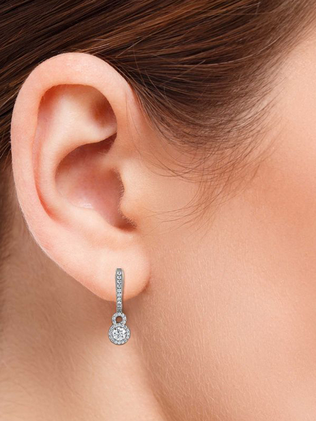 Emori Lab Diamond Droplet in 14KT Gold Earring