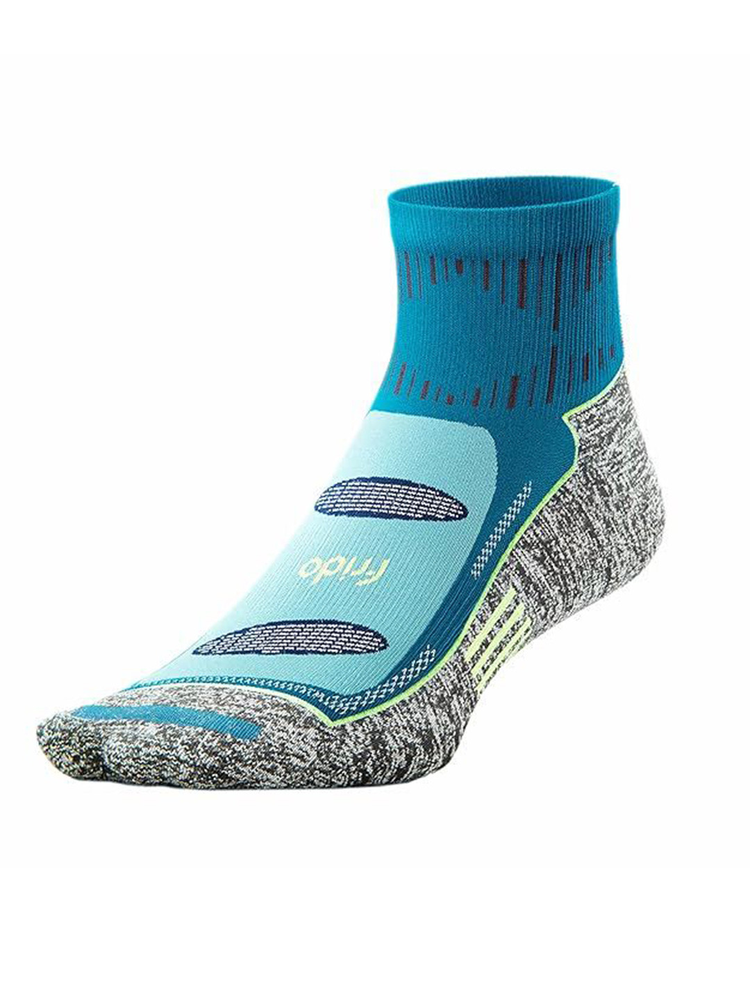 Frido Unisex Alpha Series Cyan Grip Quarter Small size Socks