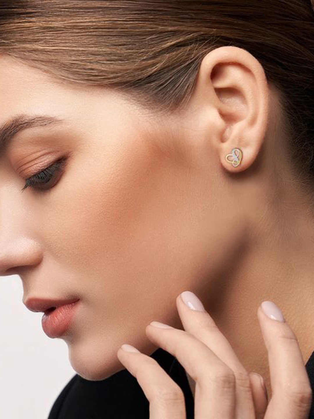 Emori Infinity Heart Lab Diamond Earring in 18KT Gold