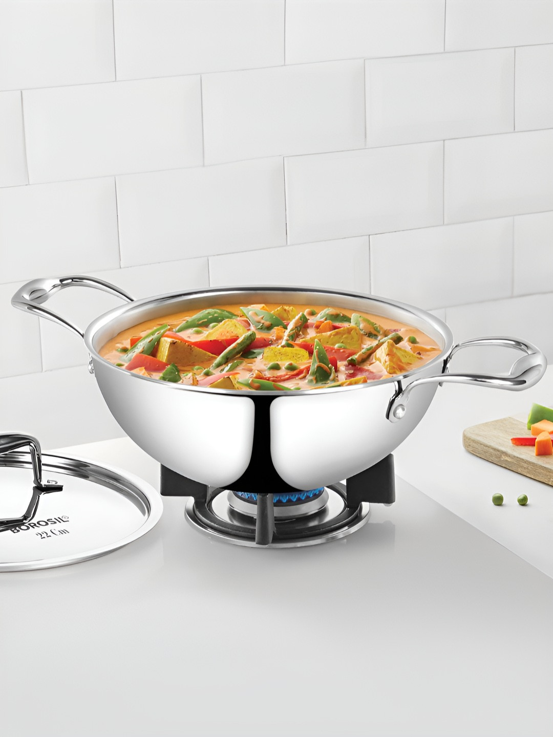 BOROSIL Steel Dishwasher Safe Stainless Steel Kadhai