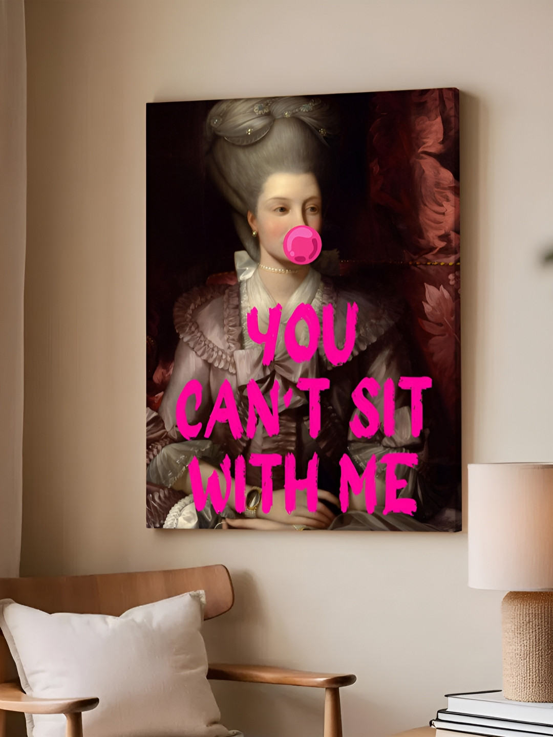 Art Street Feminist Altered Stretch Pink And Black Millennials Canvas Wall Art