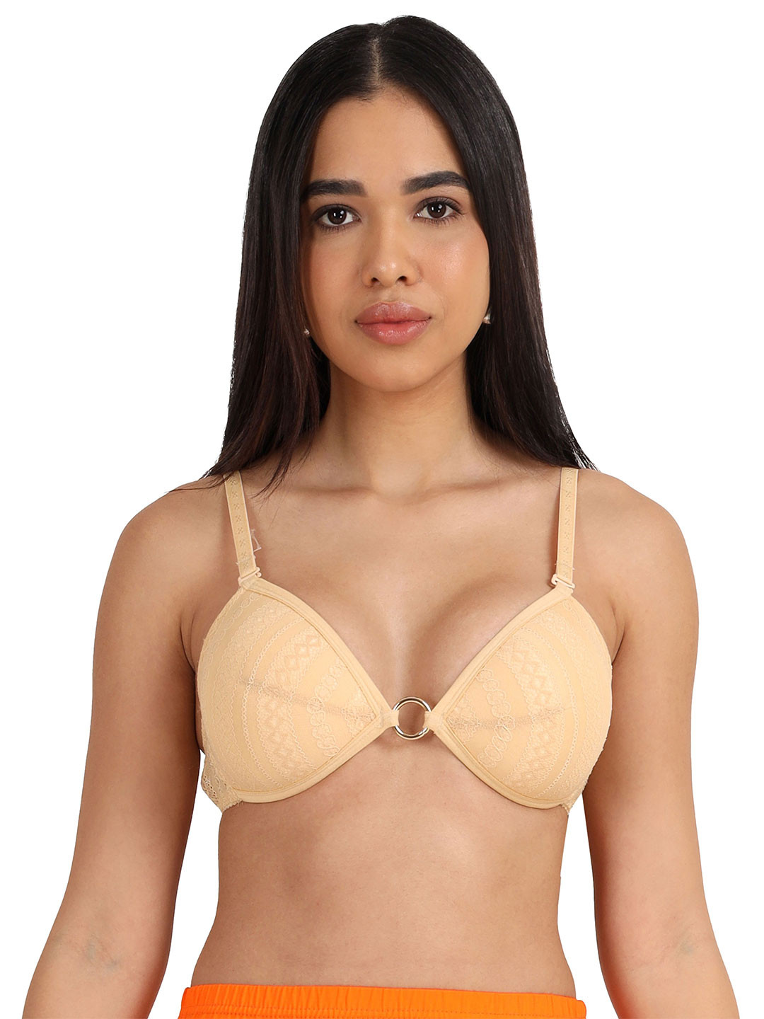 SELFCARE Women Abstract Self Design Half Coverage Lightly Padded Plunge Bra