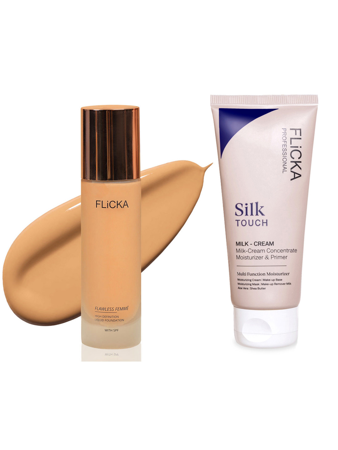 FLiCKA Set Of Liquid Foundation & Cream Primer - 30ml + 60g