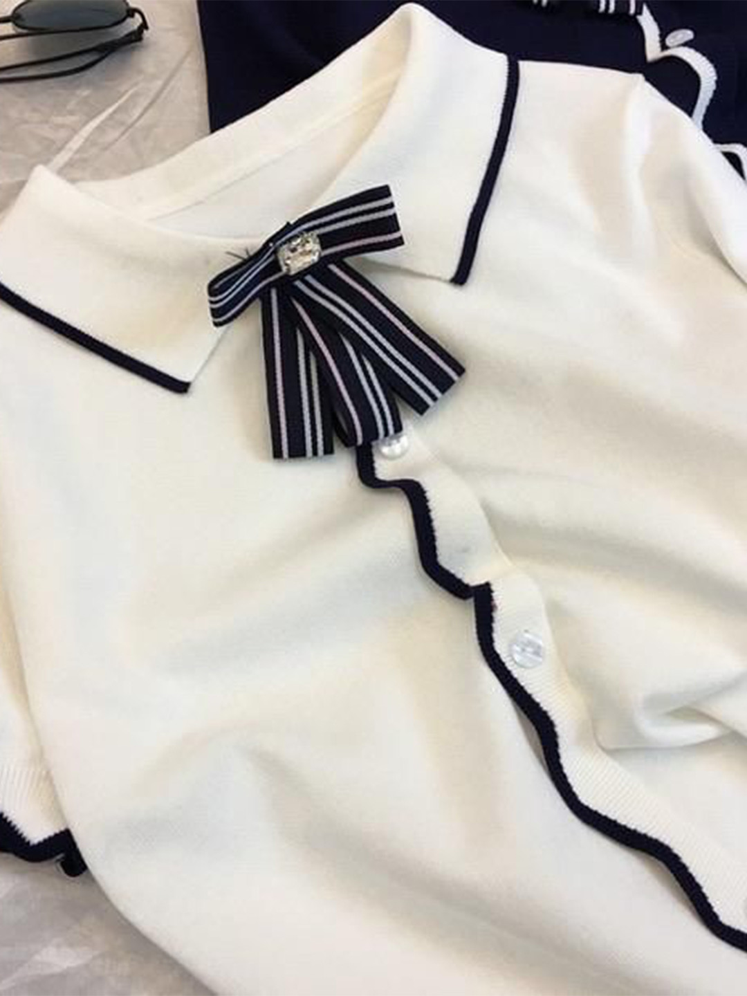 Miss Mosa By Akanksha  White Colon Polo Shirt