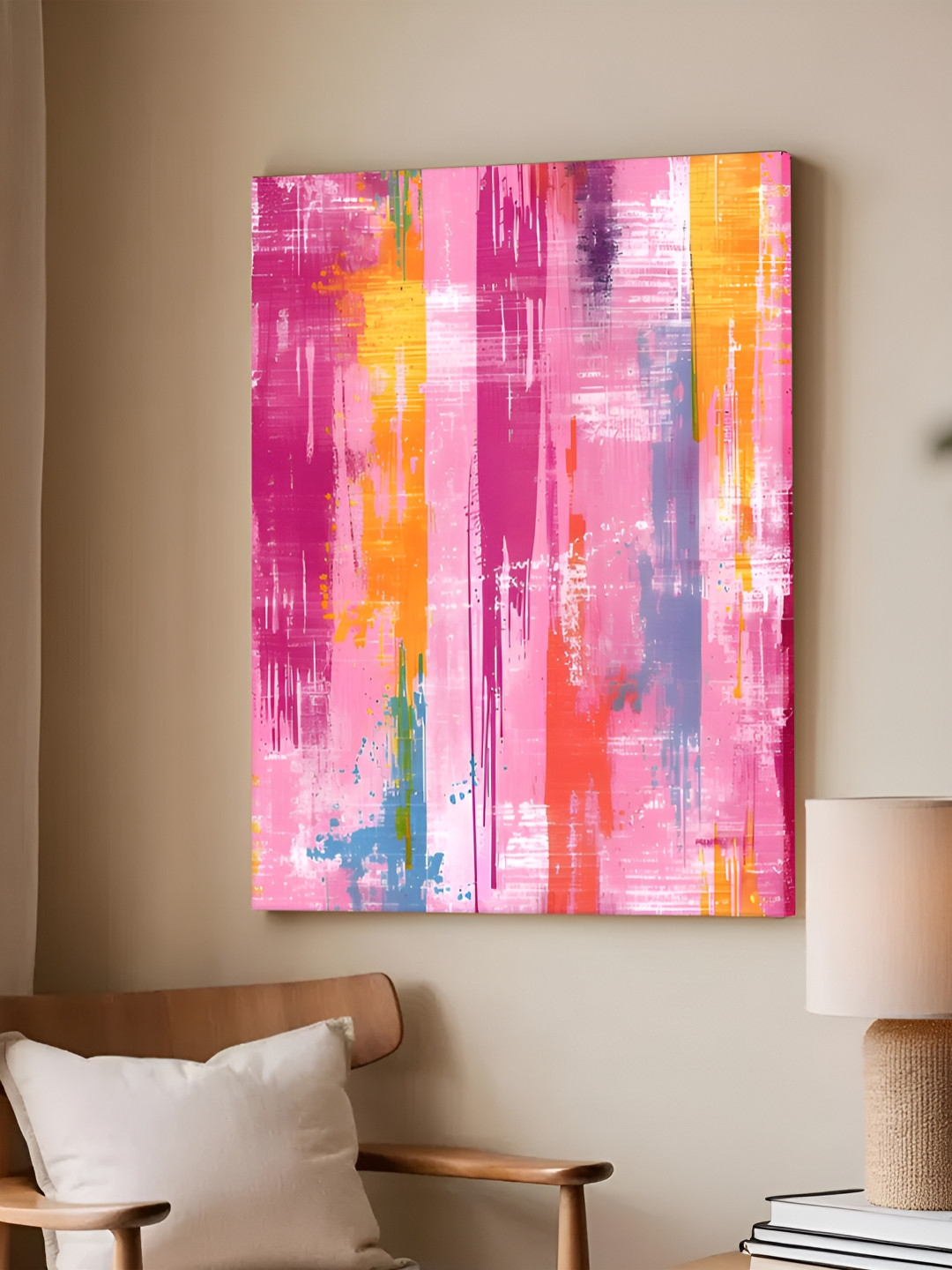 Art Street Feminist Altered Stretch Pink And Yellow Millennials Canvas Wall Art