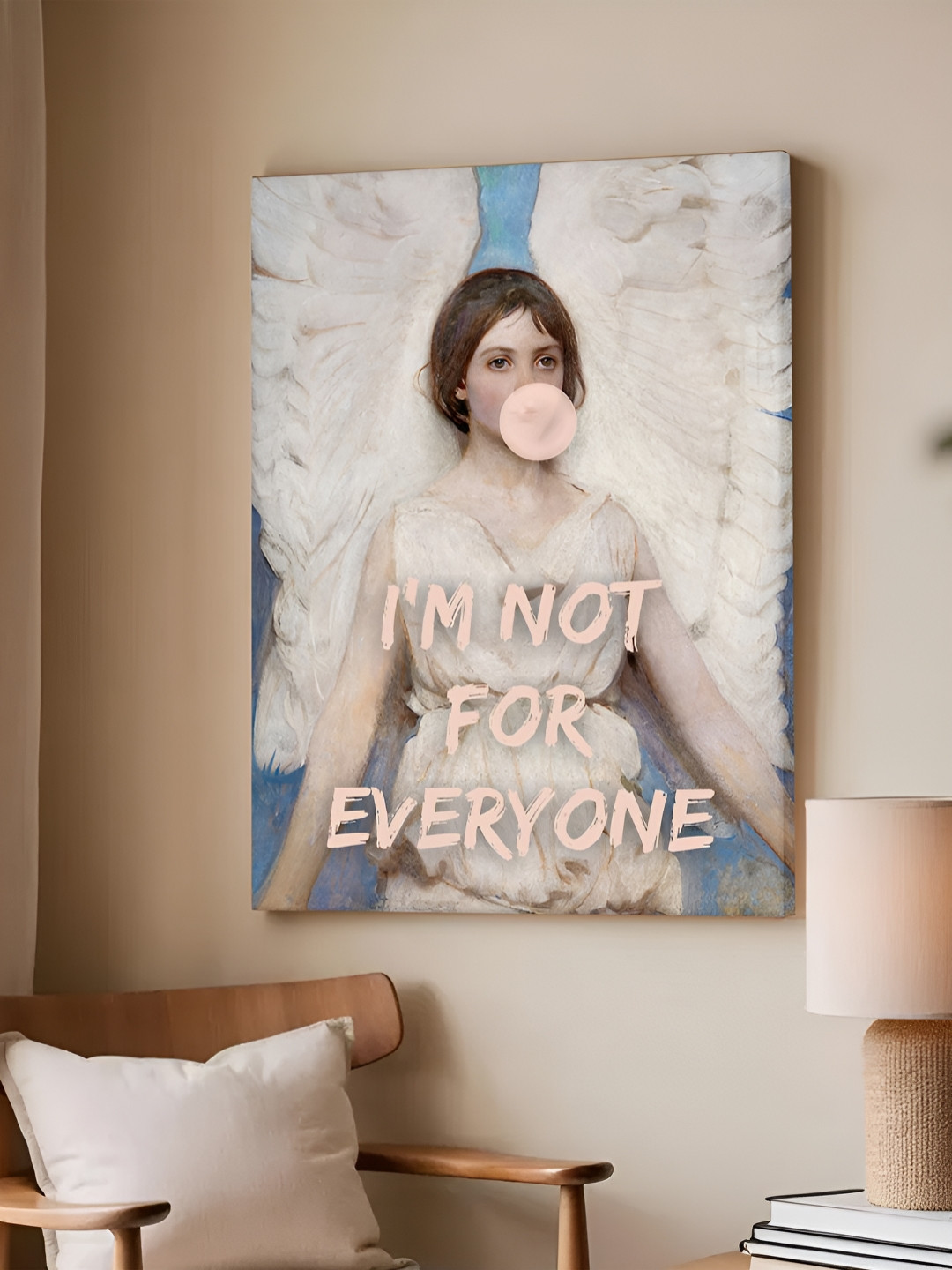 Art Street Feminist Altered Stretch Blue And White Millennials Canvas Wall Art