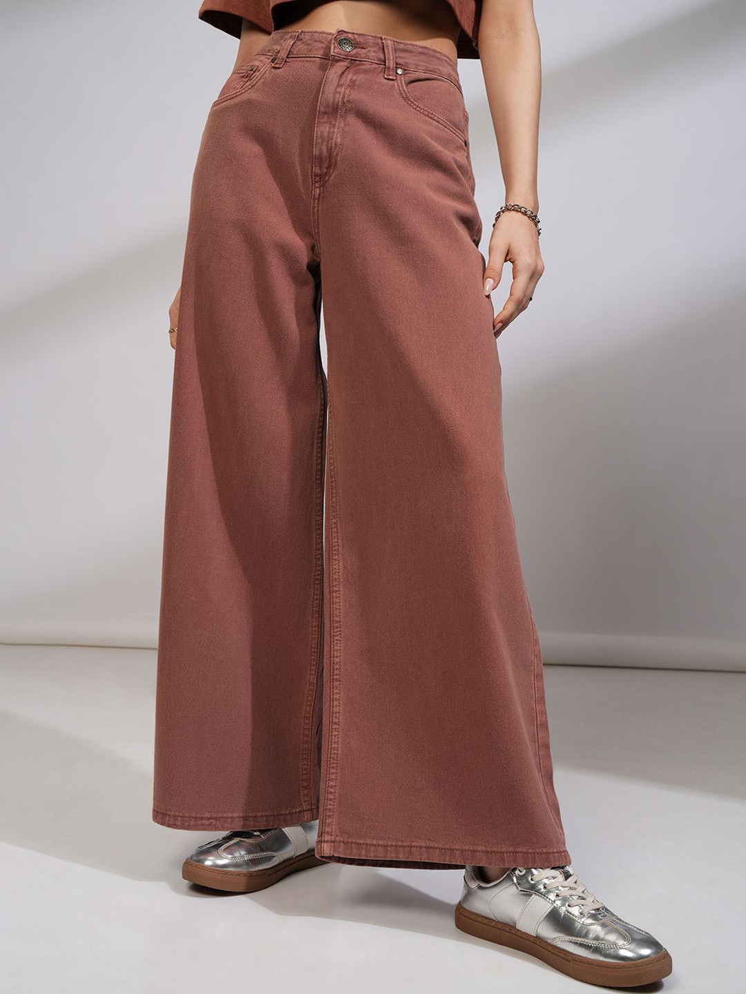 Tokyo Talkies Women High Waist Pure Cotton Flared Jeans