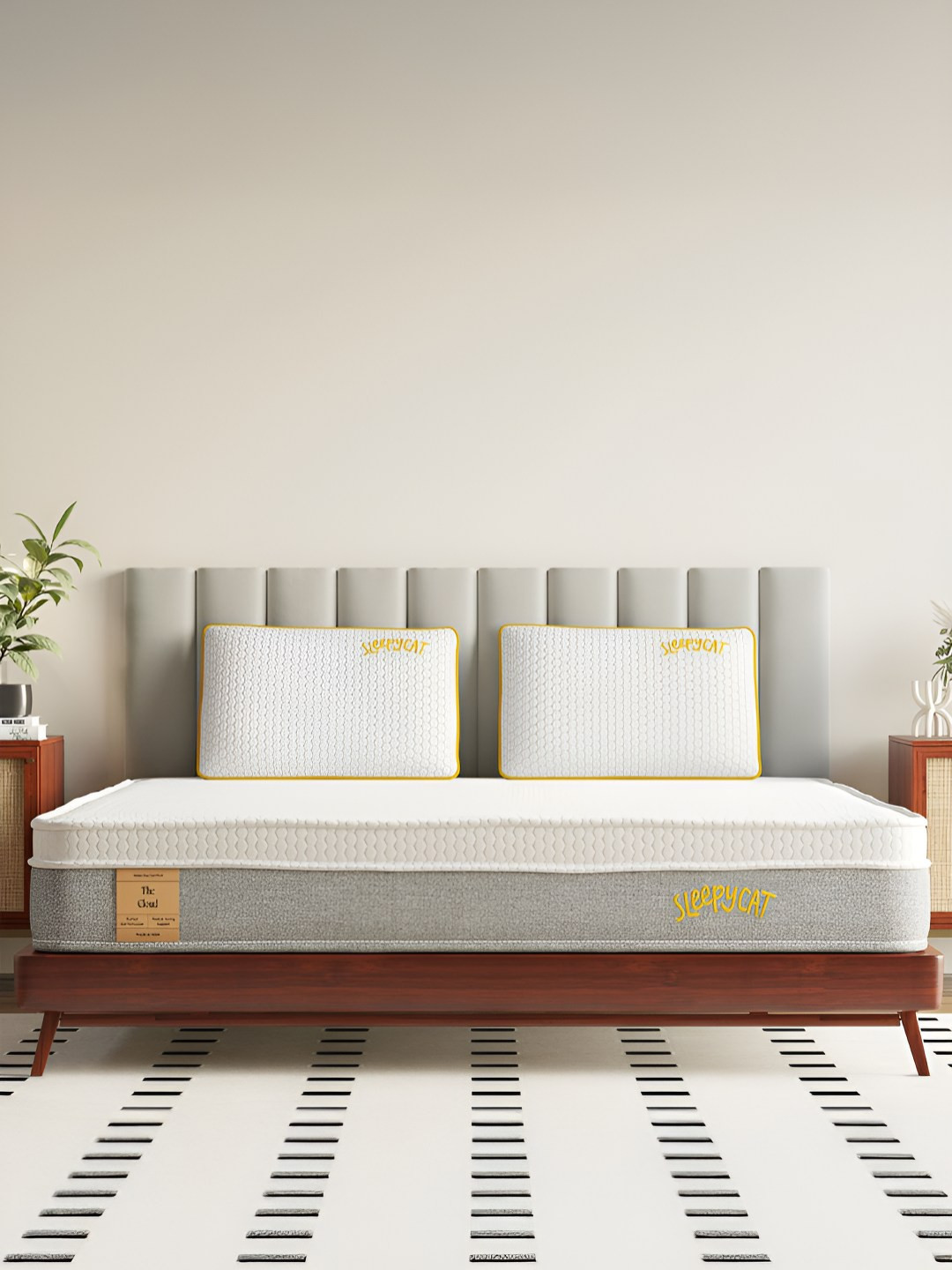 SleepyCat Cloud Spring Quilted EuroTop 8 Inch Height Single Size Mattress 78x36x8 Inches