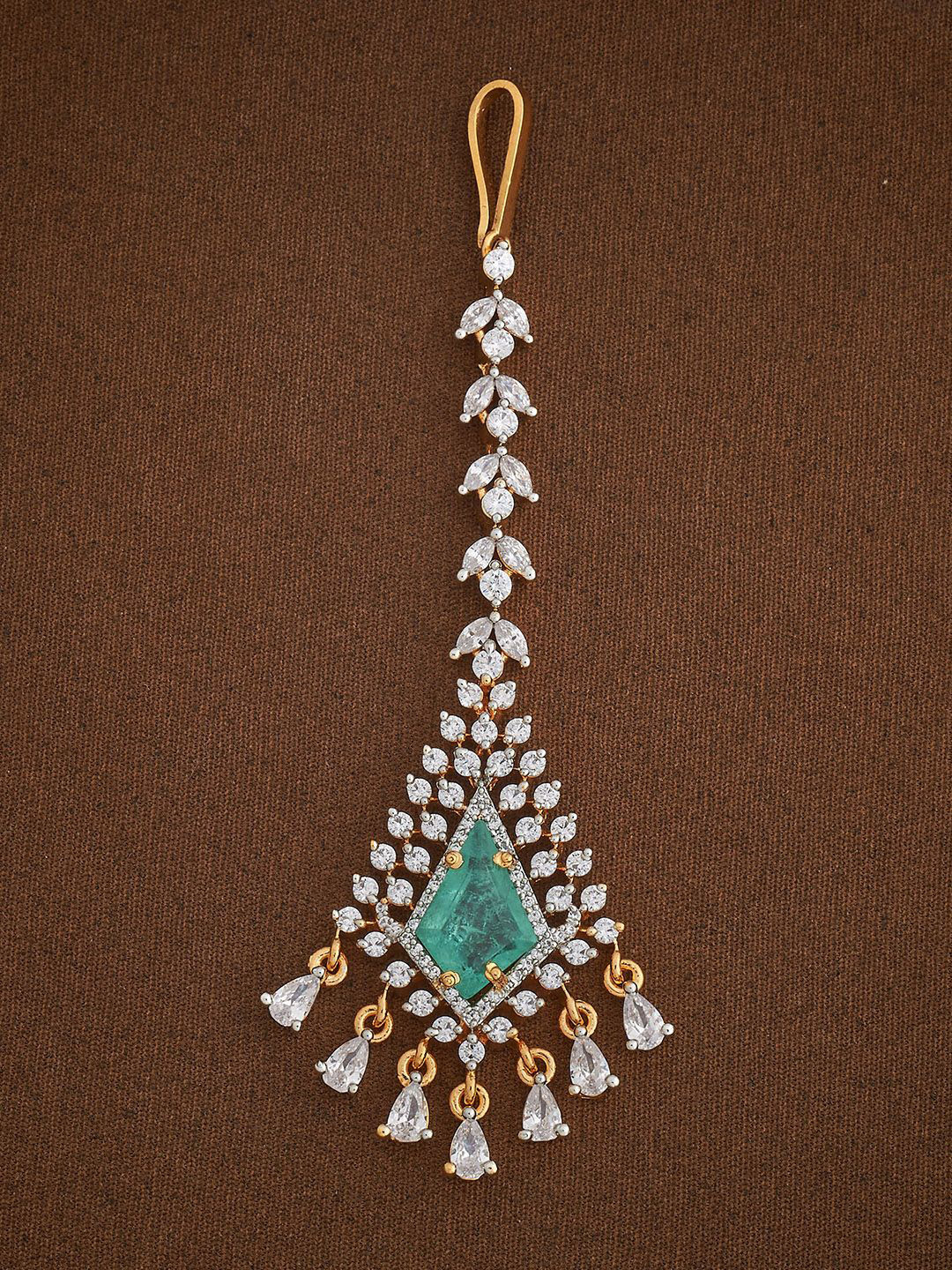 Kushal's Fashion Jewellery Artificial Stones Embellished Bridal Maang Tikka Head Jewellery