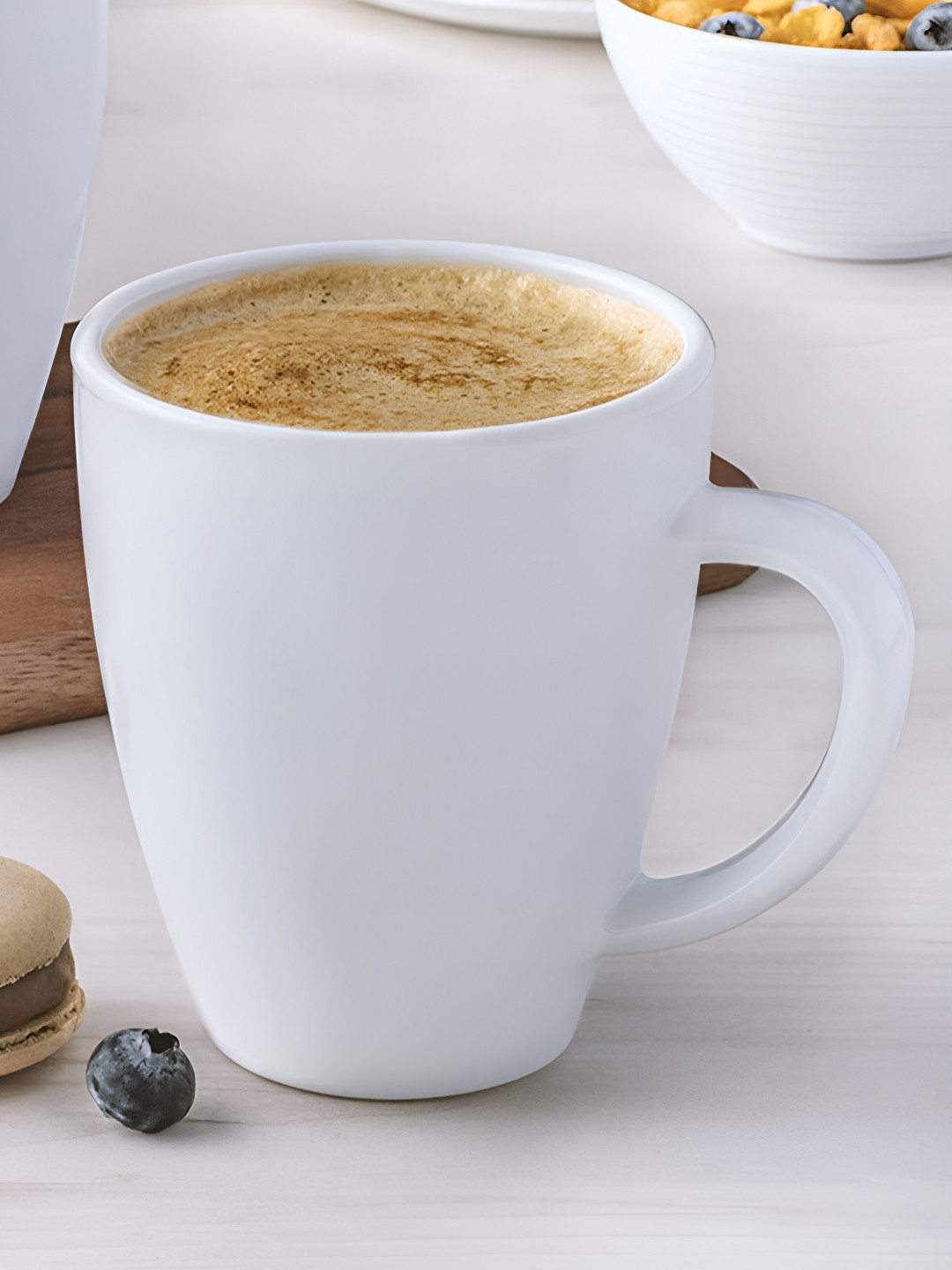 Larah by BOROSIL White Opalware Matte Mug 390 Ml