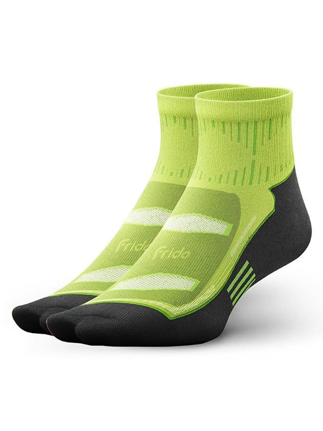 Frido Unisex Neon Green Pack of 2 Grip Quarter Socks