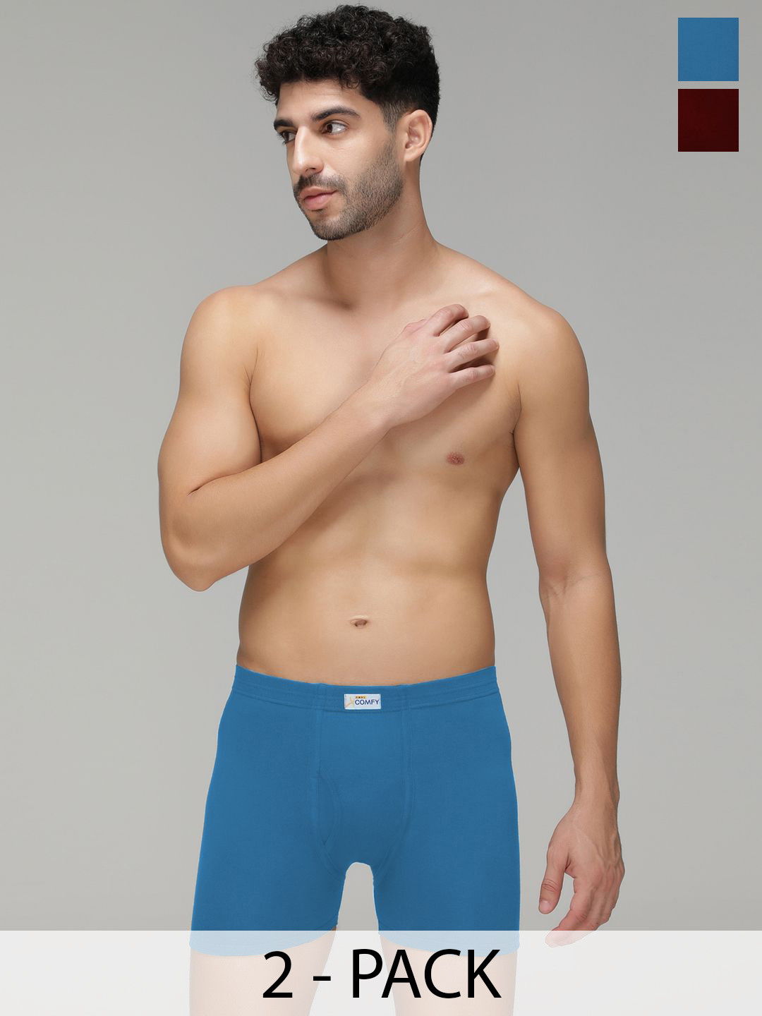 Amul Comfy Pack Of 2 Pure Cotton Long Trunks AC-FCTRIE-MAR-SB-XL-2PC