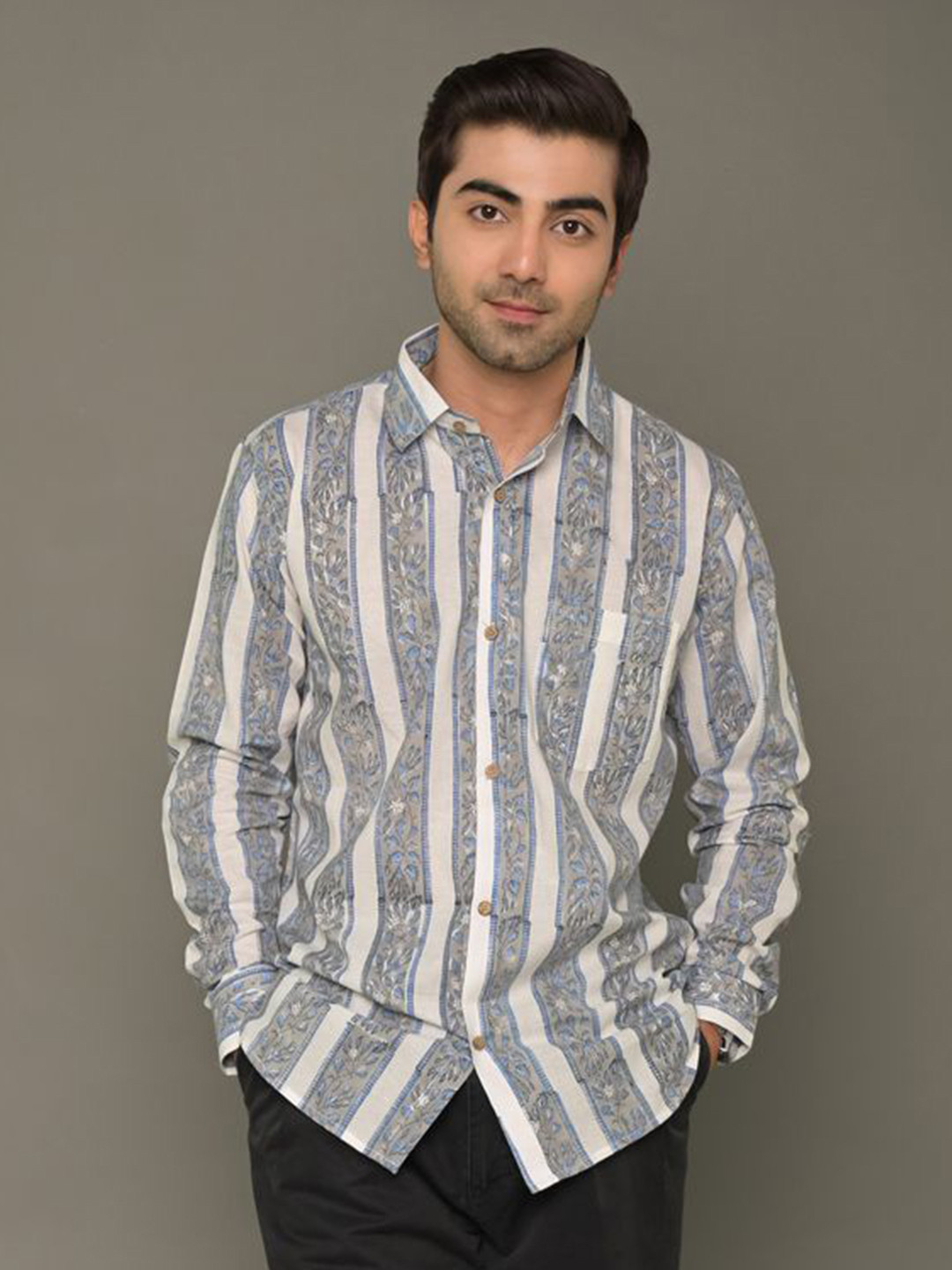 The Ethnic Label Men Classic Slim Fit Opaque Printed Casual Shirt