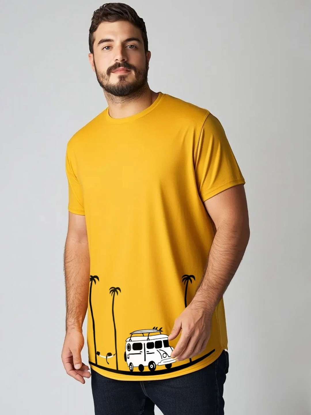 Toodle Plus Men Plus Size Cotton Printed T-shirt